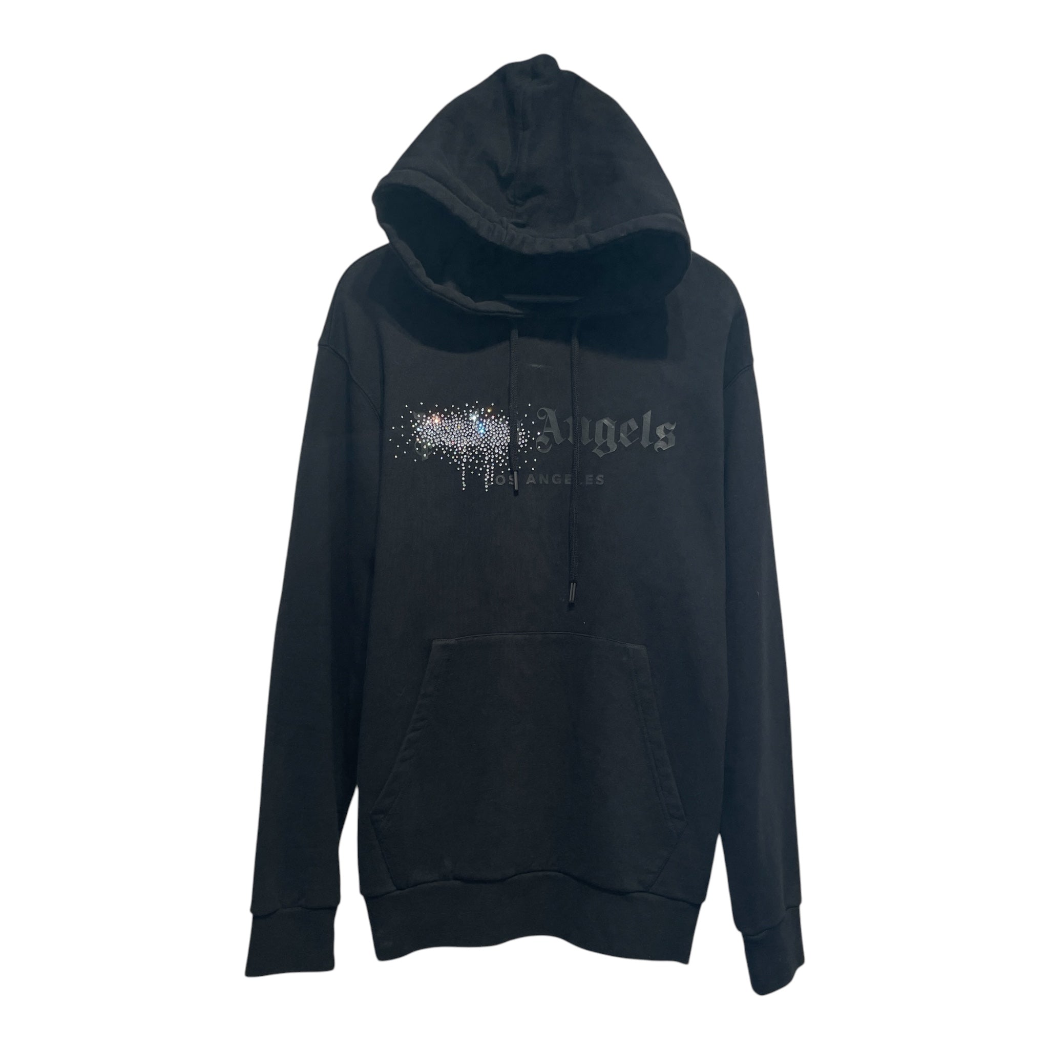 Palm Angels/Hoodie/L/Cotton/BLK/BEDAZZLED view 1