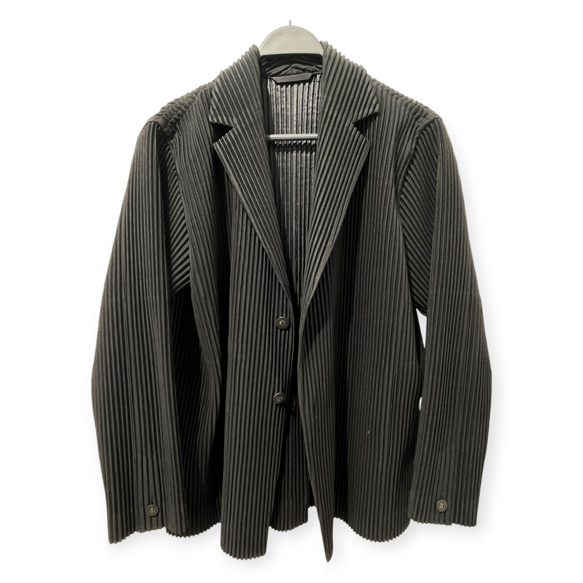 HOMME PLISSE ISSEY MIYAKE/Tailored Jkt/2/Polyester/BLK/PLEATED BLAZER SIZE 2 view 2