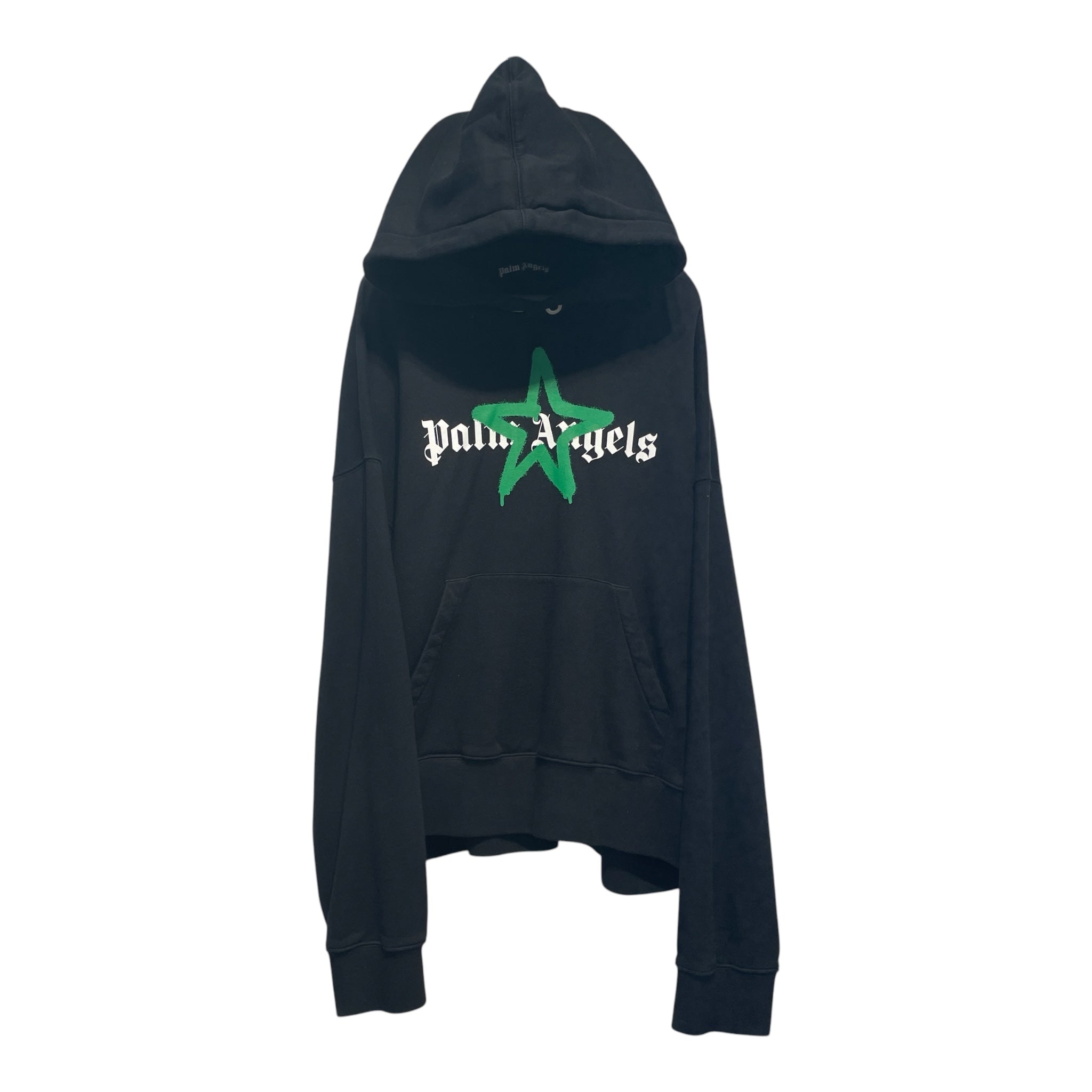 Palm Angels/Hoodie/L/Leather/BLK/GREEN STAR LOGO view 1
