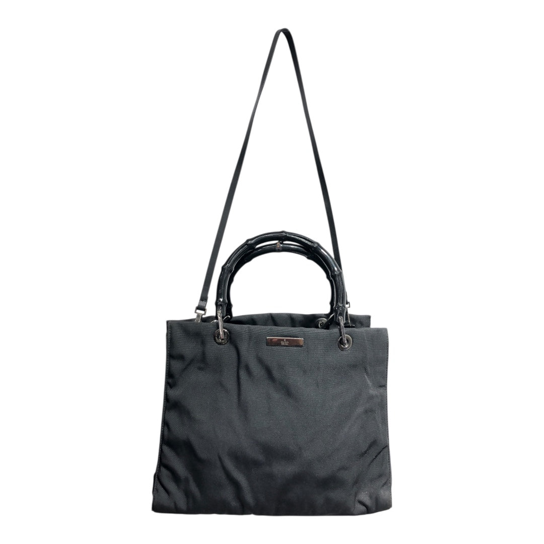 GUCCI/Vintage/Hand Bag/Nylon/BLK/VINTAGE BAMBOO HANDLE NYLON view 1