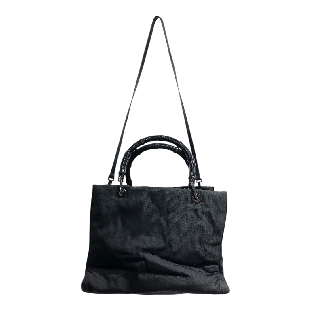 GUCCI/Vintage/Hand Bag/Nylon/BLK/VINTAGE BAMBOO HANDLE NYLON view 2