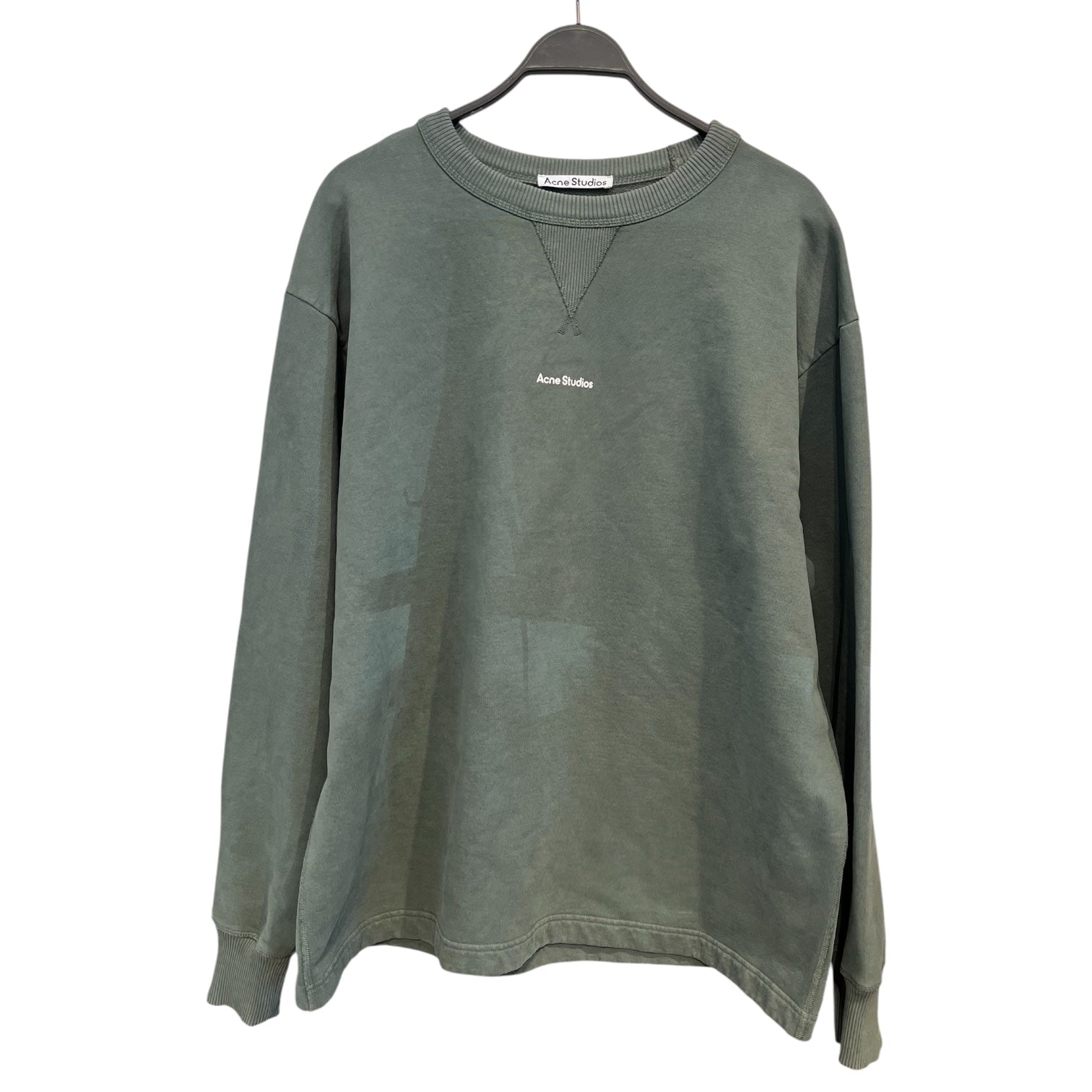 Acne Studios/Sweater/M/Cotton/GRN/oversized logo long sleeve view 1