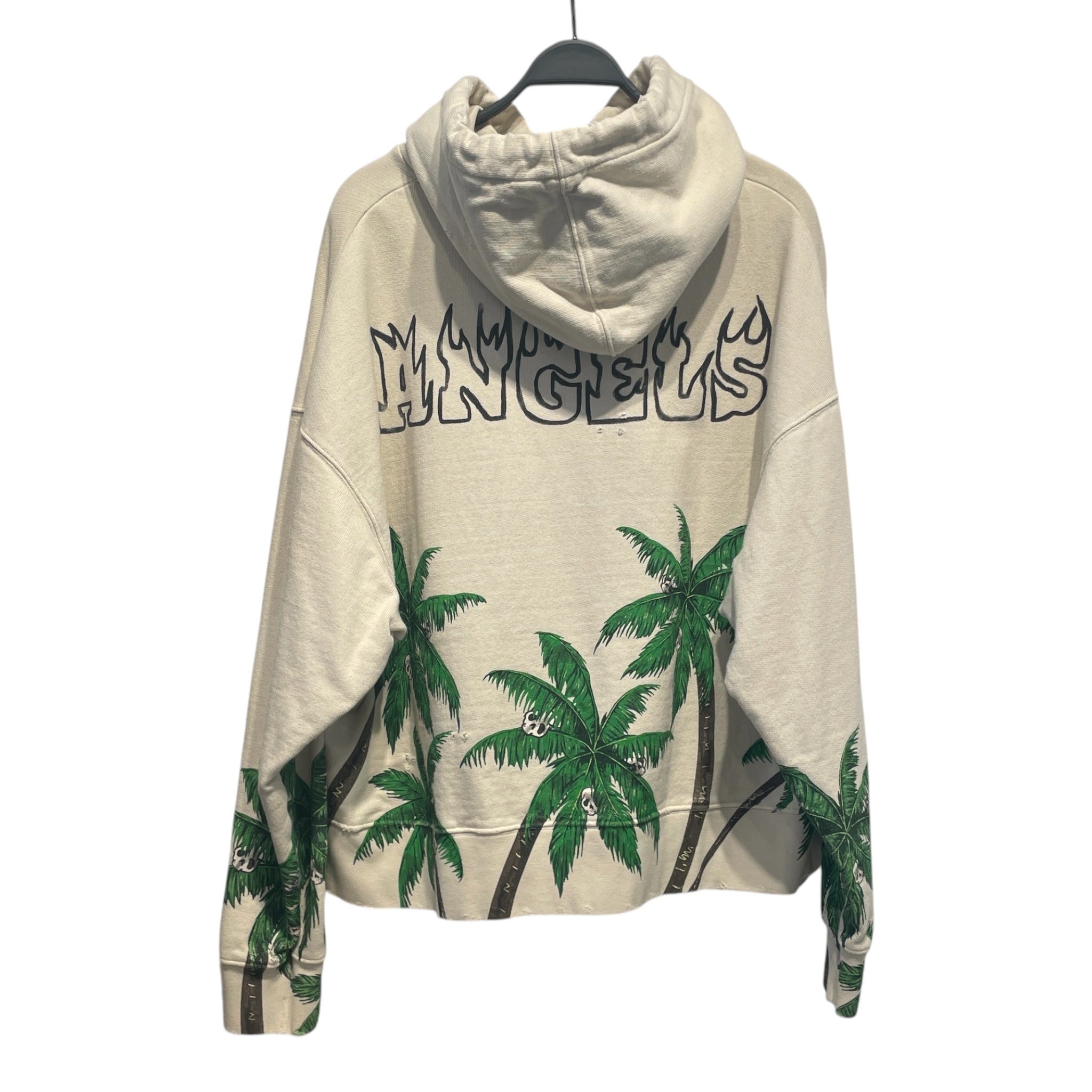 Palm Angels/Hoodie/L/Cotton/CRM/SKULL TREES view 2