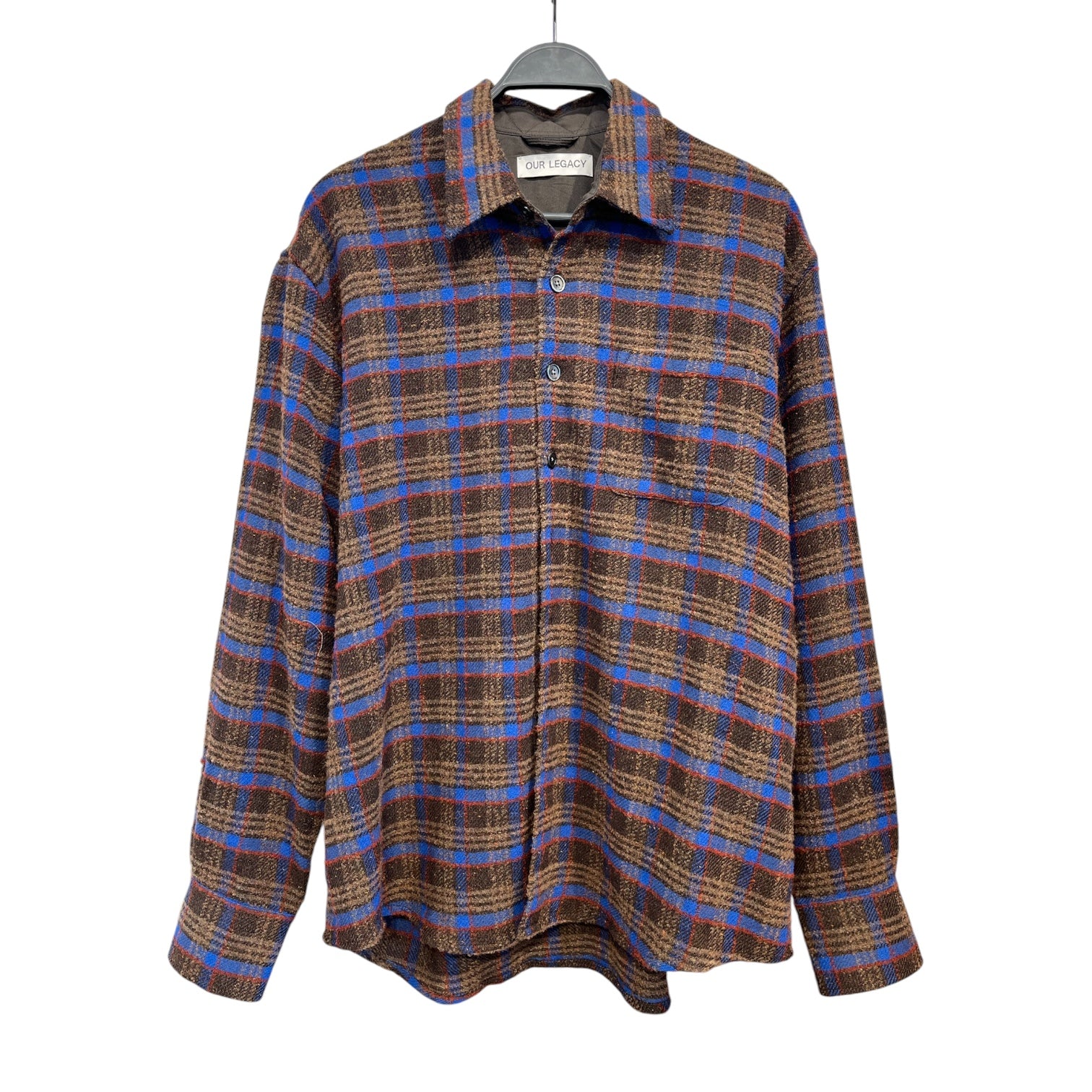 OUR LEGACY/Flannel Shirt/50/Cotton/MLT/brown&blue flannel view 1