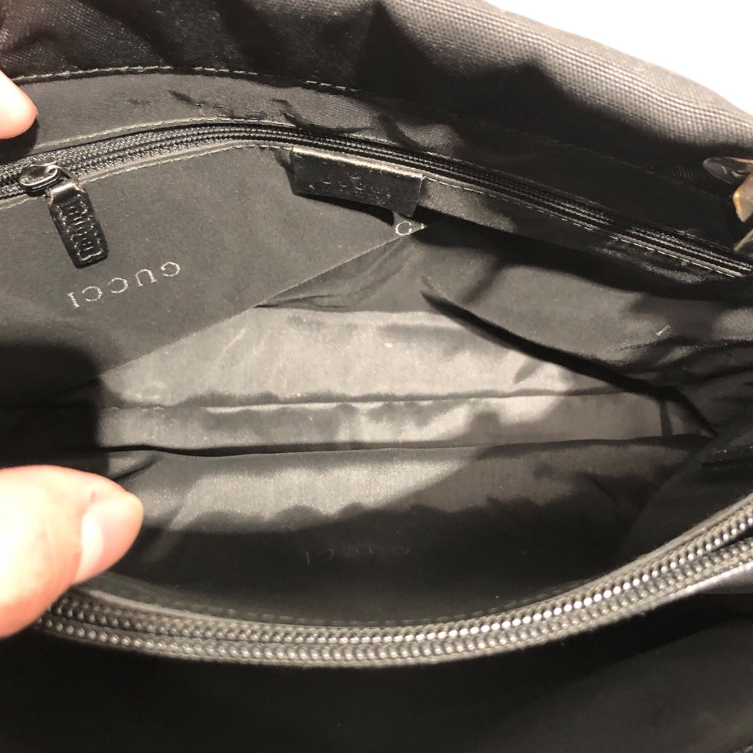 GUCCI/Vintage/Hand Bag/Nylon/BLK/VINTAGE BAMBOO HANDLE NYLON view 7