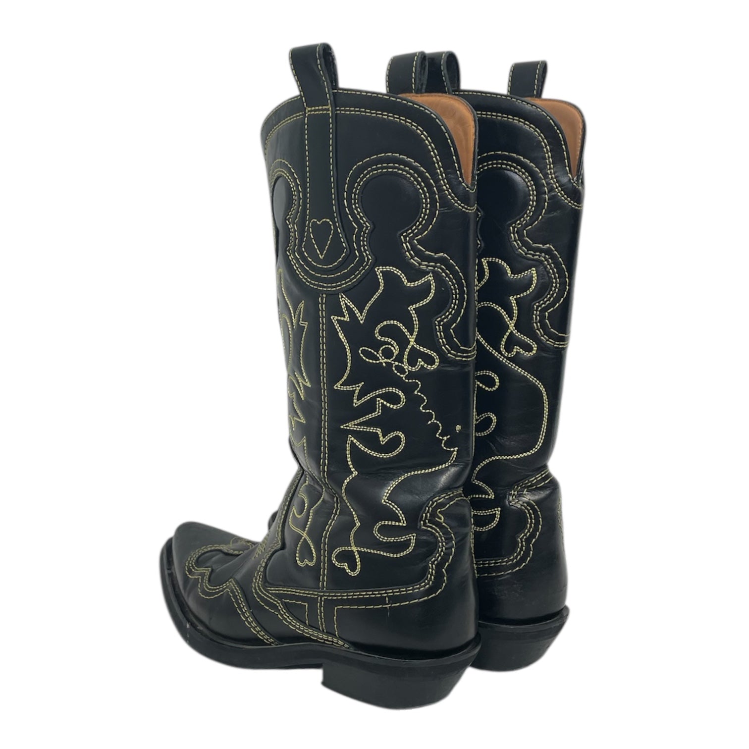 GANNI/Western Boots/US 7/All Over Print/Leather/BLK/ganni view 2