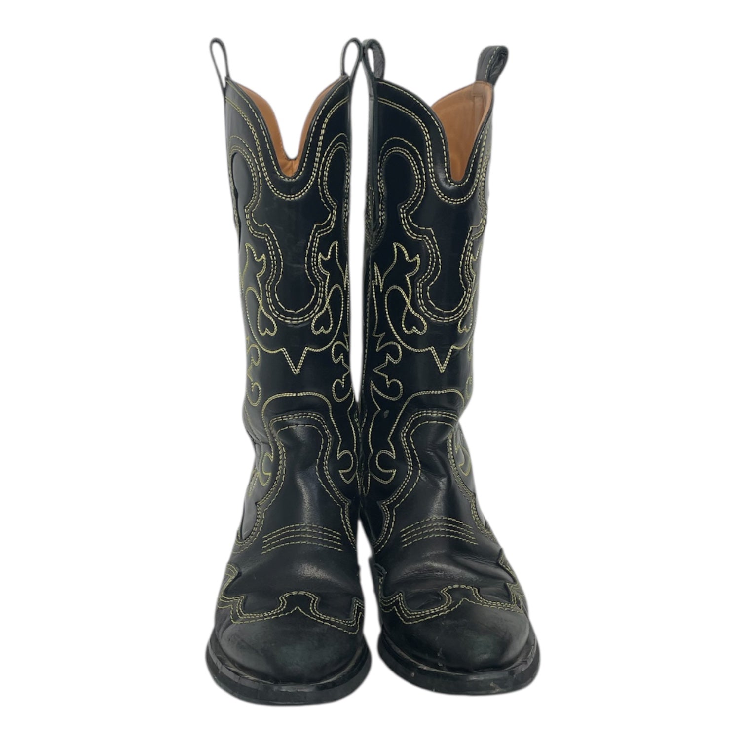GANNI/Western Boots/US 7/All Over Print/Leather/BLK/ganni view 3