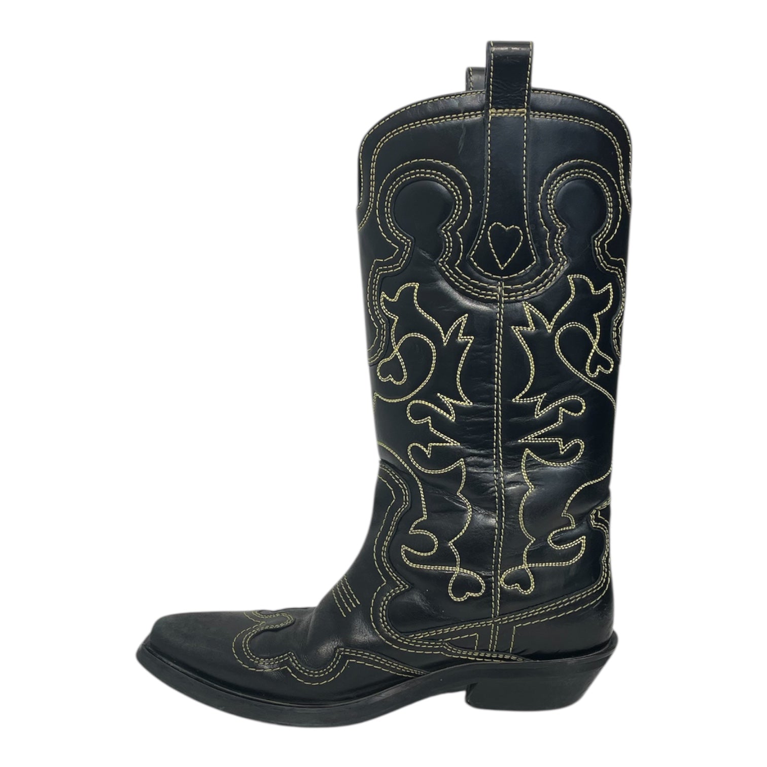 GANNI/Western Boots/US 7/All Over Print/Leather/BLK/ganni view 4