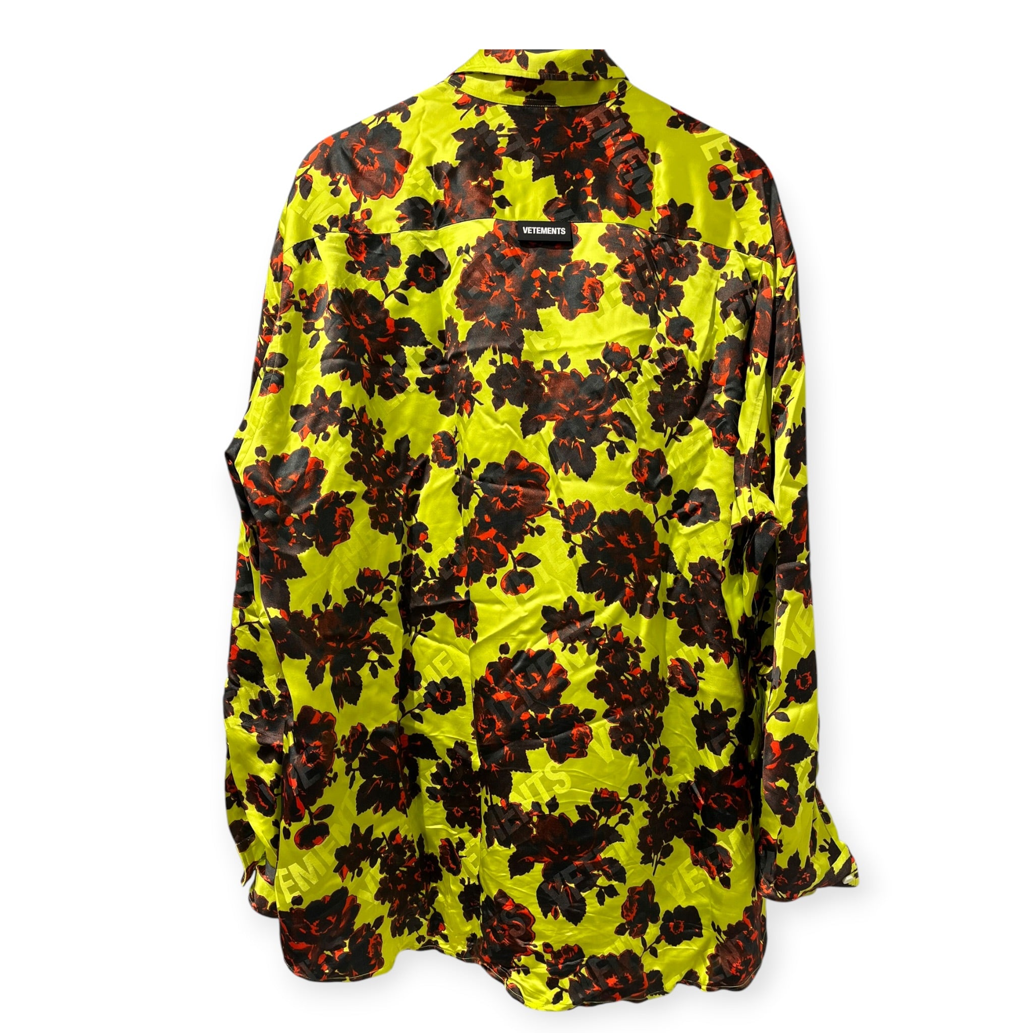 VETEMENTS/LS Shirt/M/Rayon/GRN/All Over Print/FLORAL/LOGO VISCOSE SHIRT view 2