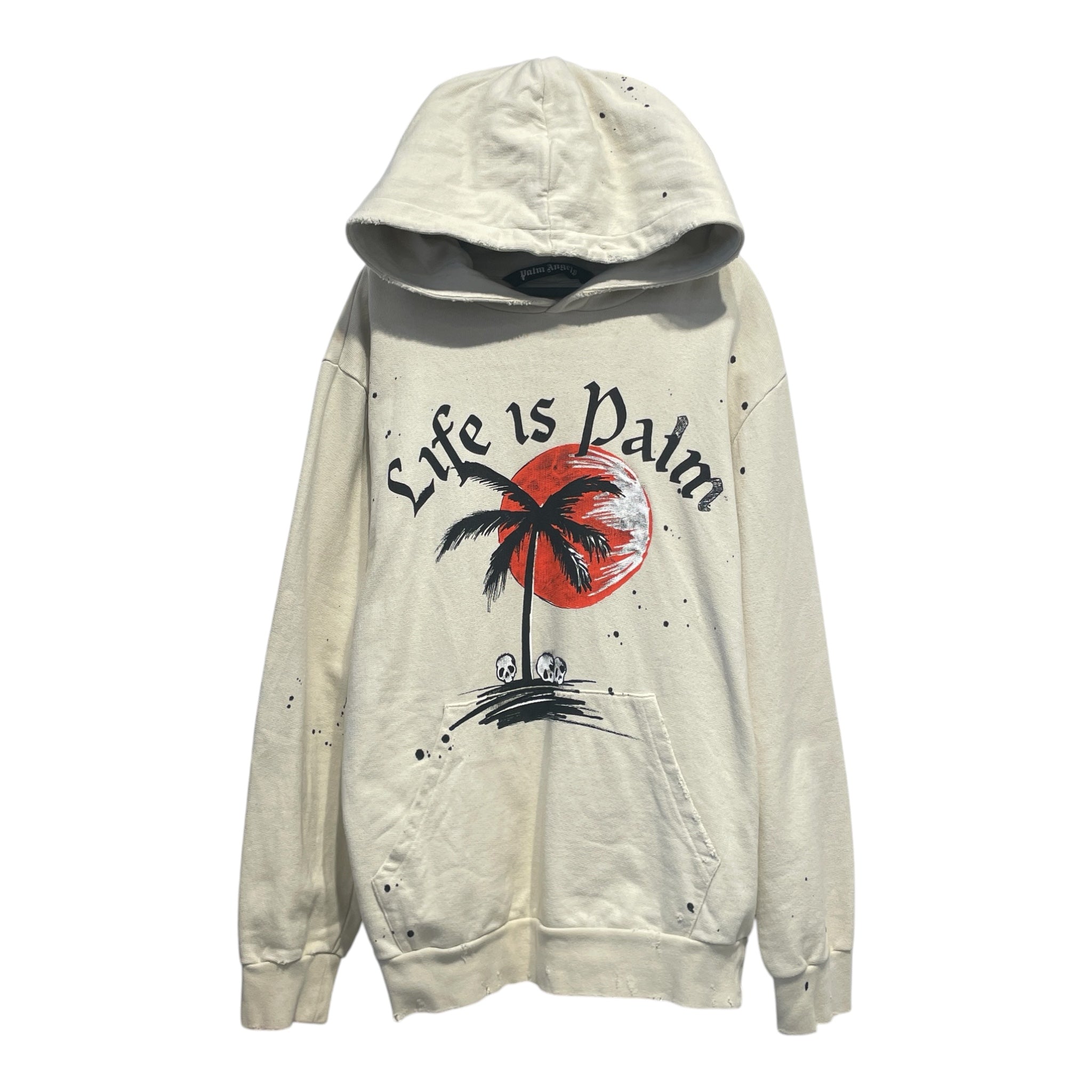 Palm Angels/Hoodie/L/Cotton/CRM/LIFE IS PALM view 1