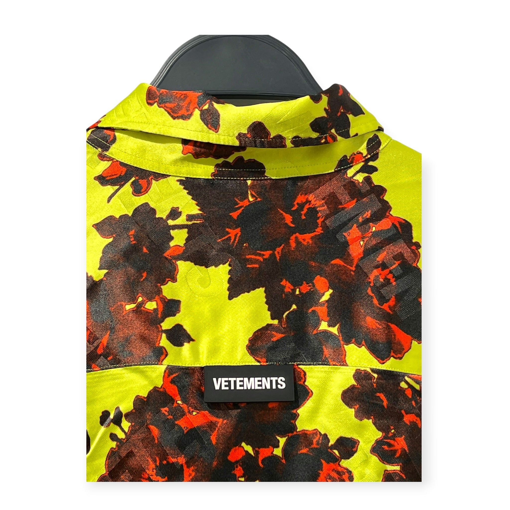 VETEMENTS/LS Shirt/M/Rayon/GRN/All Over Print/FLORAL/LOGO VISCOSE SHIRT view 4