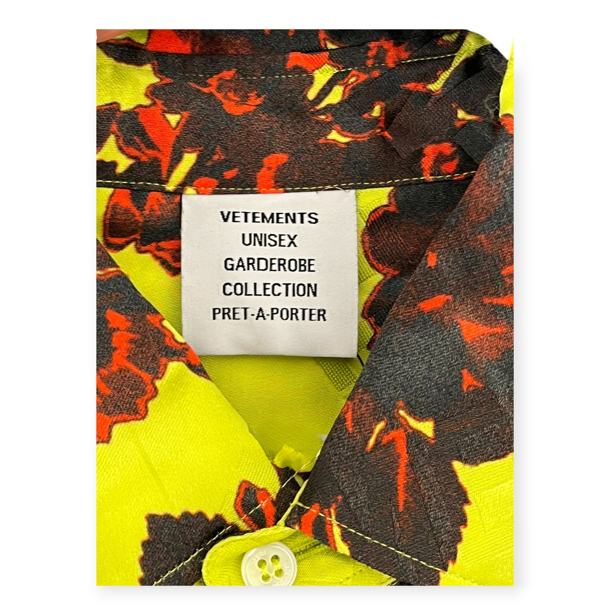 VETEMENTS/LS Shirt/M/Rayon/GRN/All Over Print/FLORAL/LOGO VISCOSE SHIRT view 5