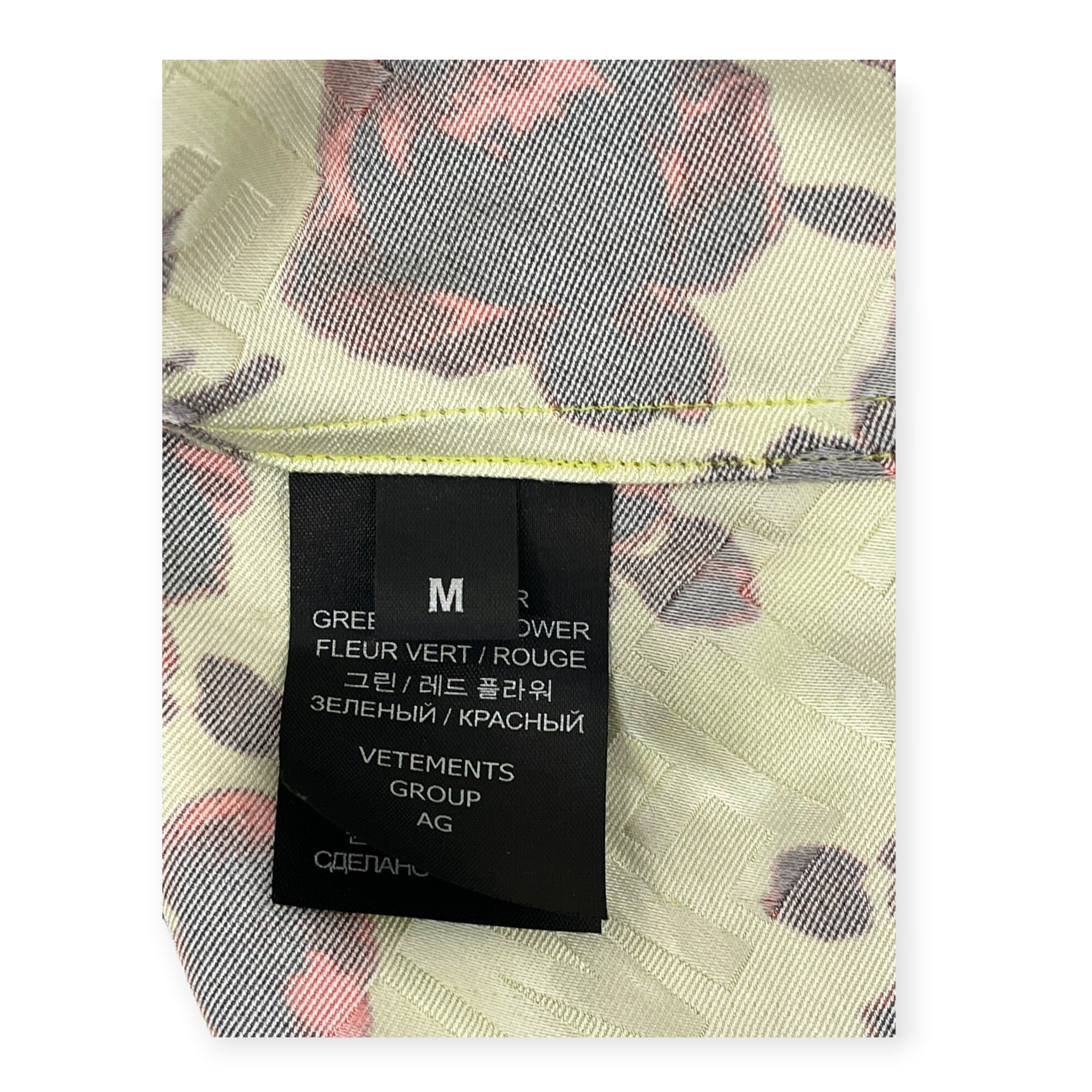 VETEMENTS/LS Shirt/M/Rayon/GRN/All Over Print/FLORAL/LOGO VISCOSE SHIRT view 6