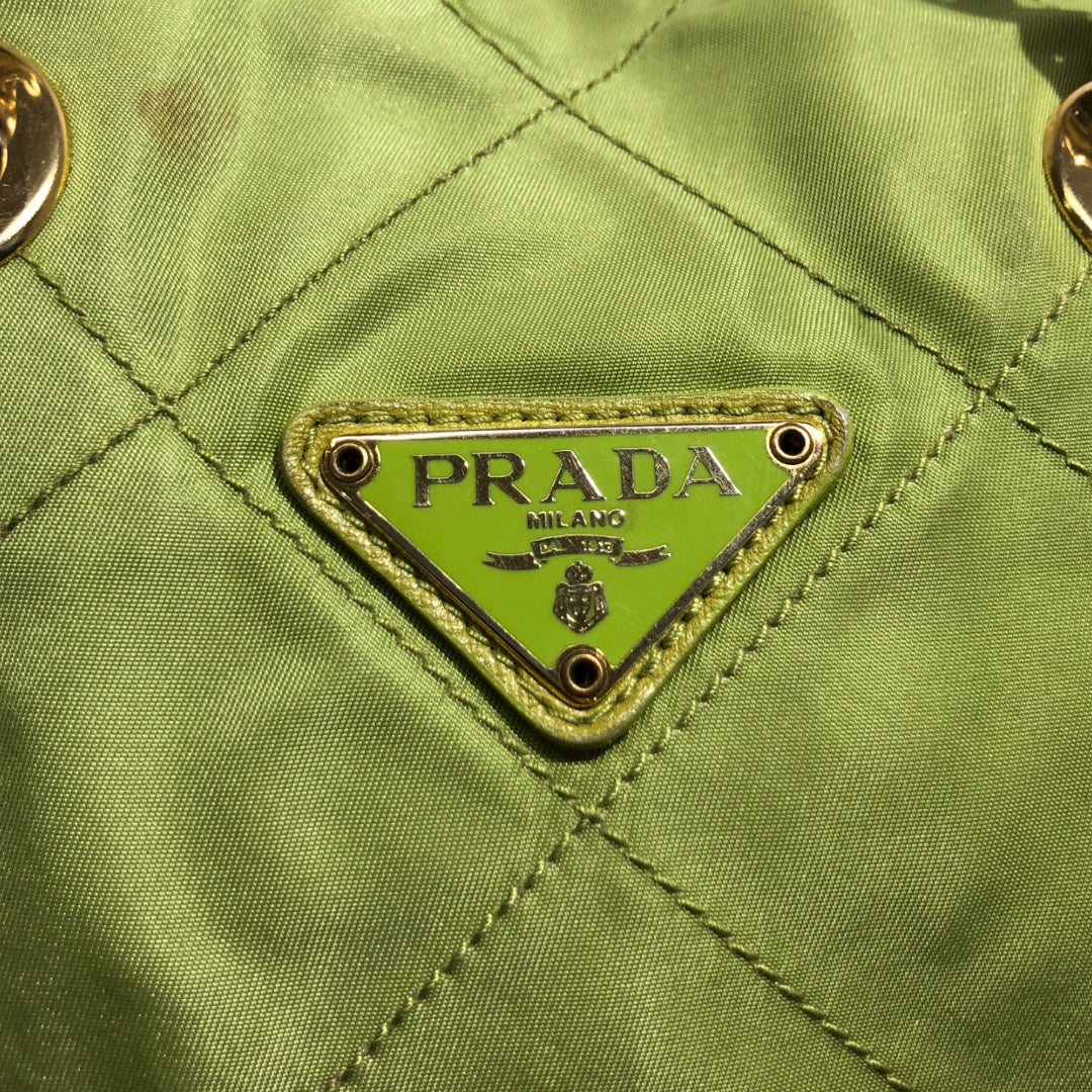 PRADA/Pouch/Nylon/GRN/QUILTED NYLON LIME GREEN view 3