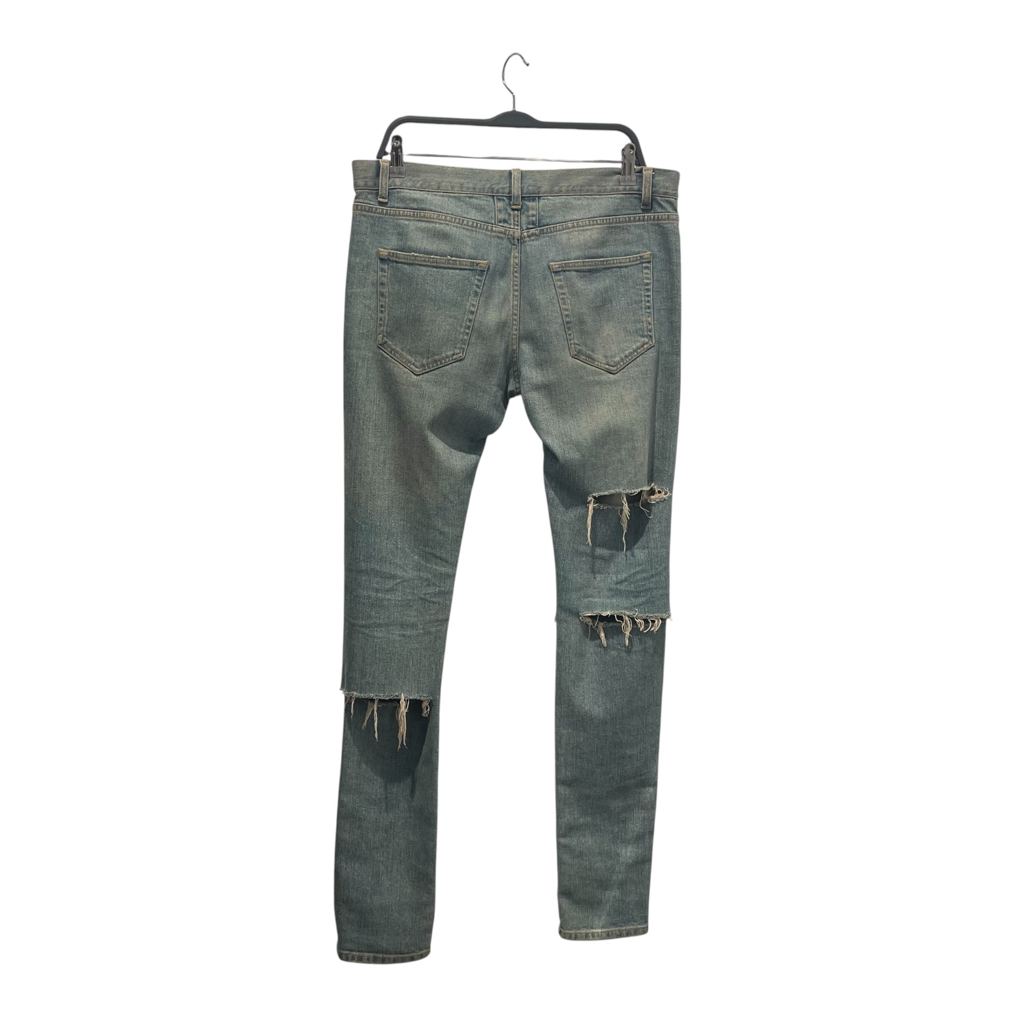 SAINT LAURENT/Skinny Pants/33/Denim/BLU/2014 crash back holes view 2