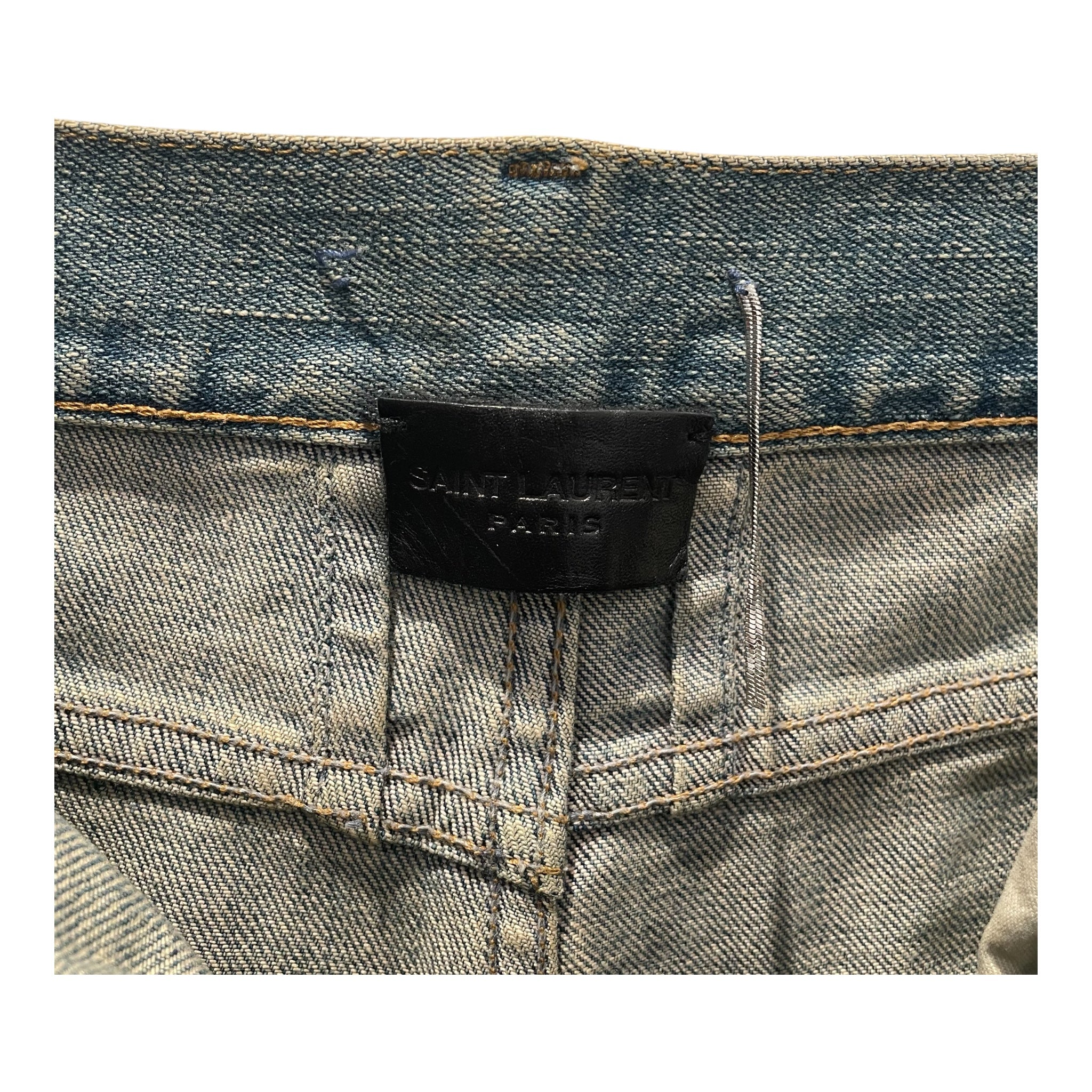 SAINT LAURENT/Skinny Pants/33/Denim/BLU/2014 crash back holes view 3