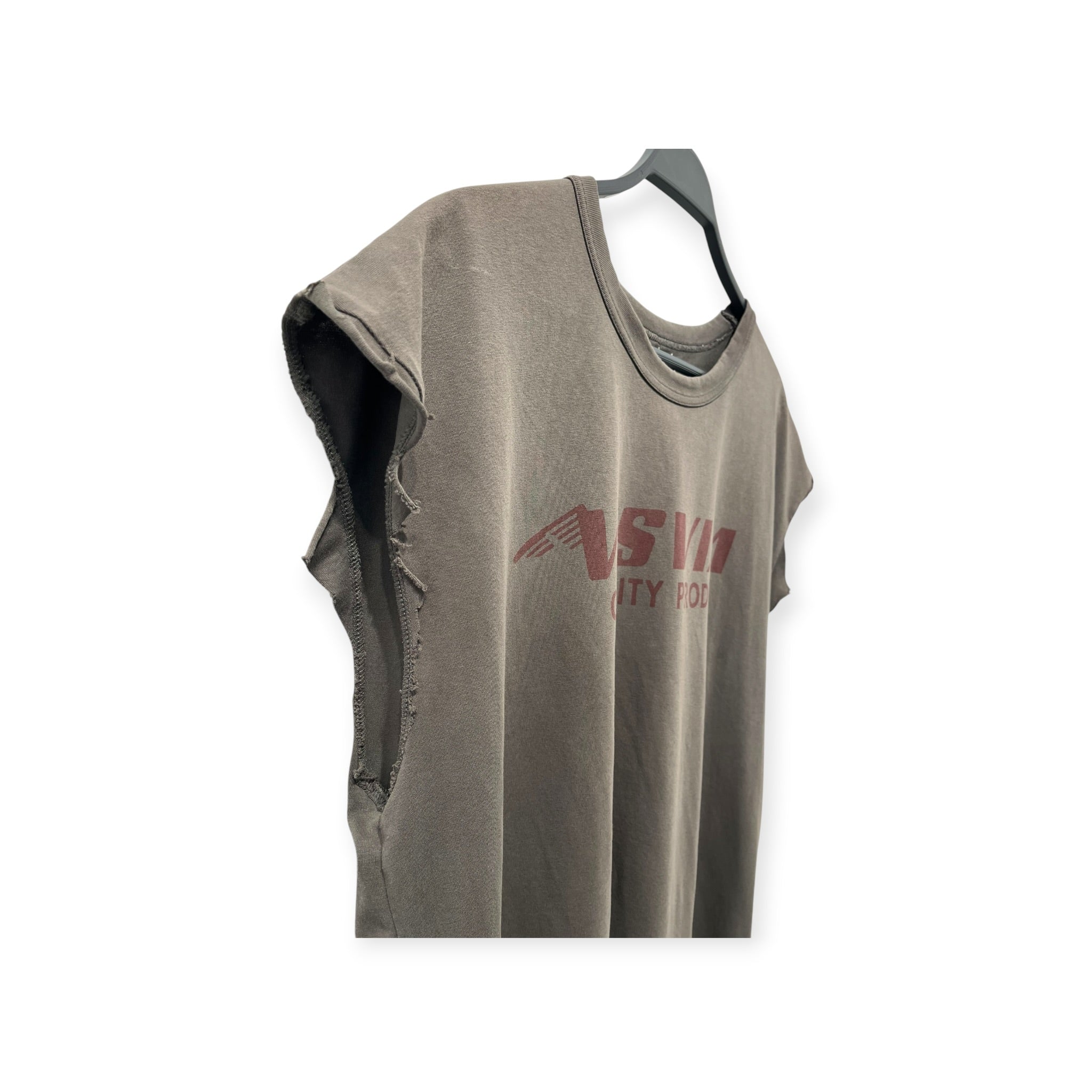 visvim/T-Shirt/5/Cotton/GRY/LOGO JUMBO TEE CUTOFF view 2