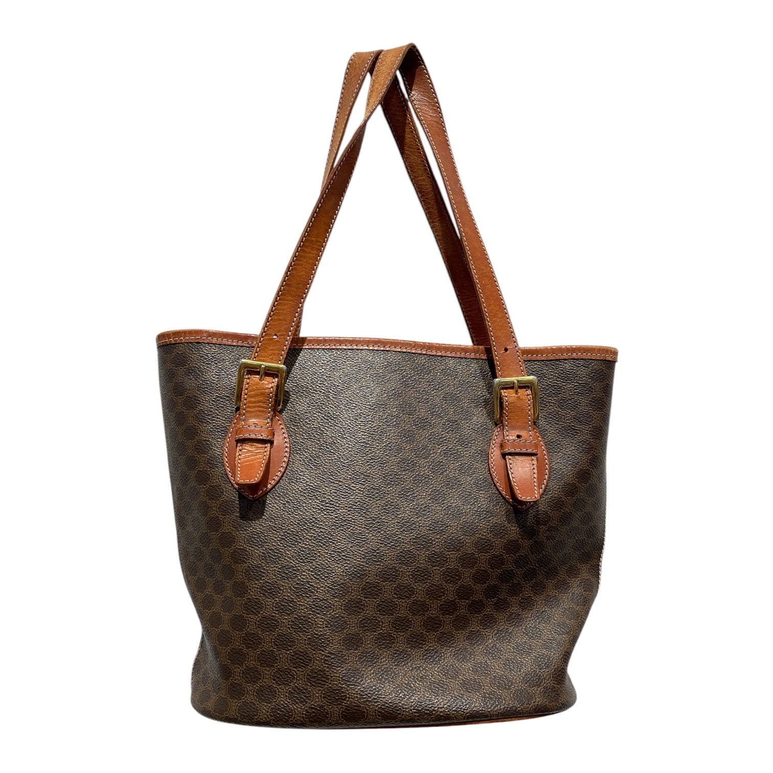 CELINE/Tote Bag/All Over Print/Leather/BRW/bucket tote view 2