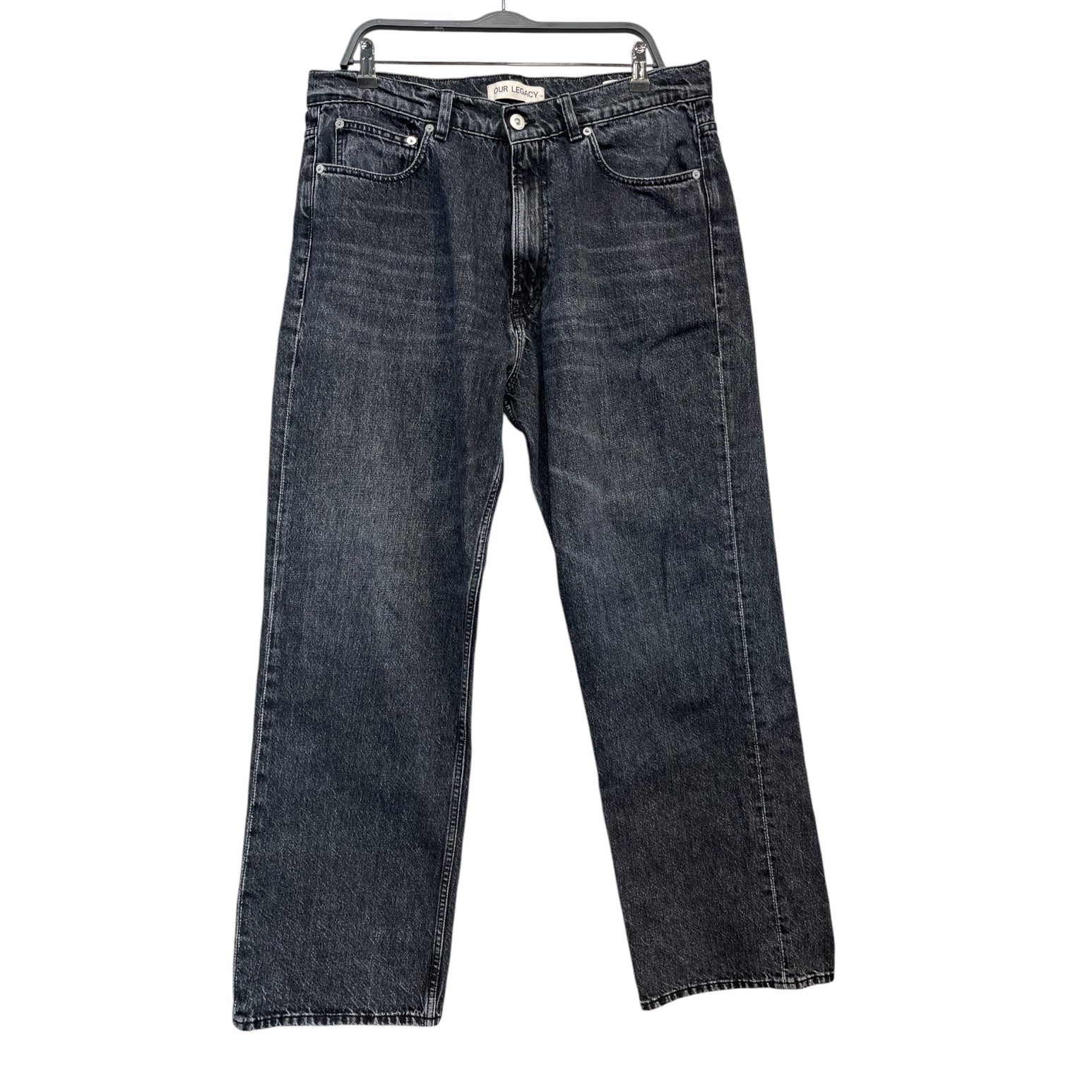 OUR LEGACY/Straight Pants/52/Denim/BLK/washed black third cut denim view 1