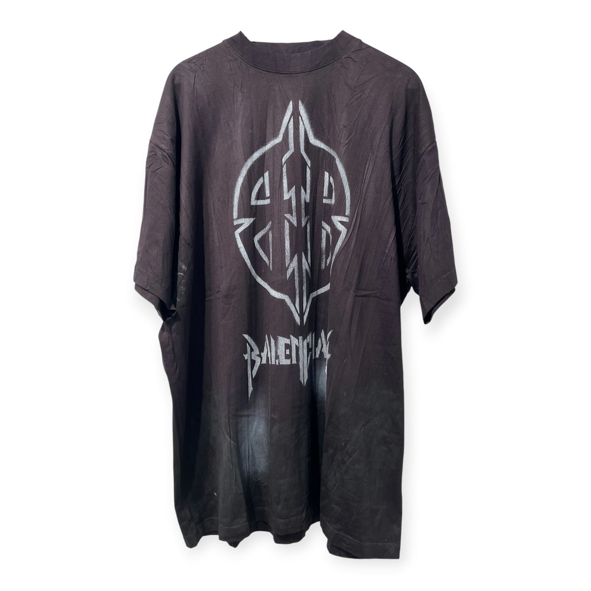 BALENCIAGA/T-Shirt/4/Cotton/BLK/Graphic/metal bb stencil nwt view 1