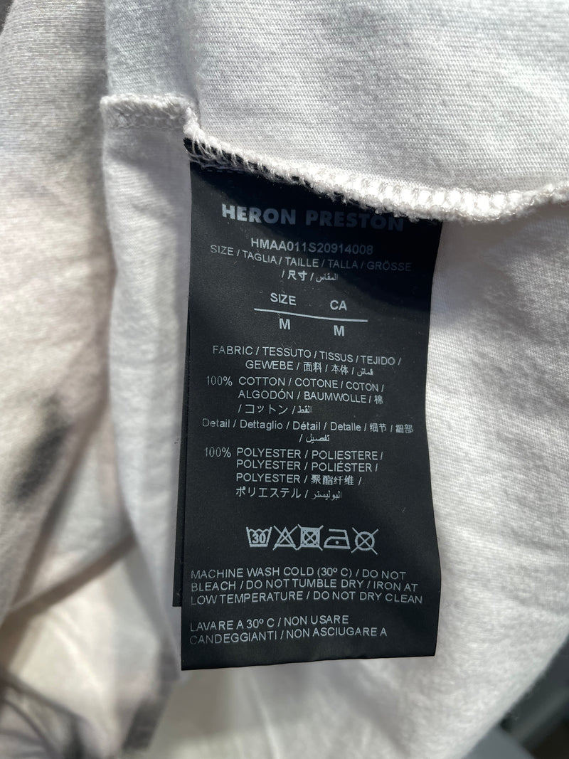 HERON PRESTON/T-Shirt/M/Cotton/GRY/CYRILLIC PRINT