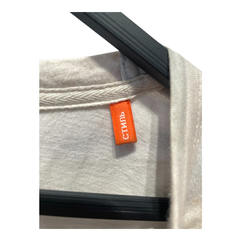 HERON PRESTON/T-Shirt/M/Cotton/GRY/CYRILLIC PRINT