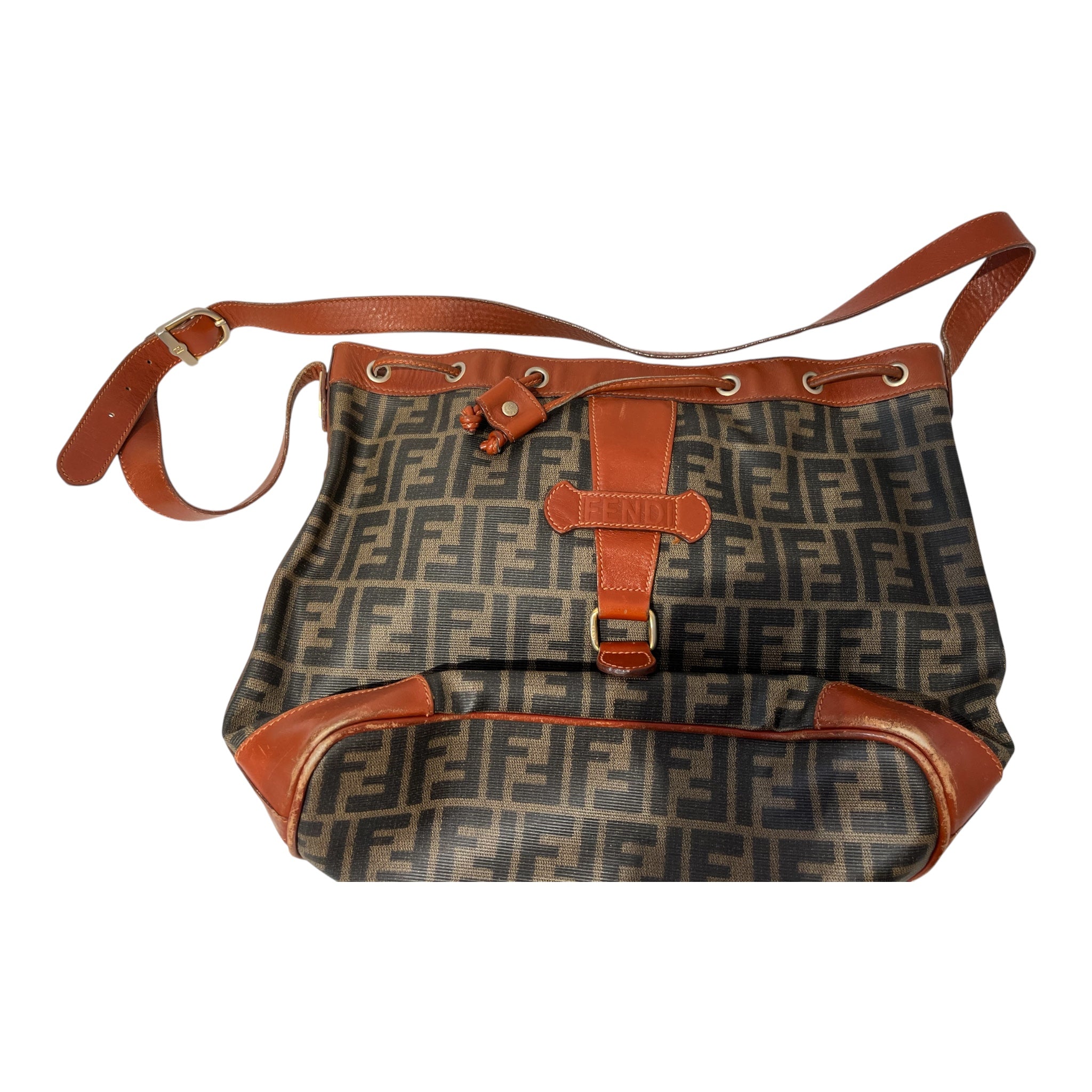 FENDI/Cross Body Bag/Monogram/Leather/BRW/A11148 zucca bucket bag view 1