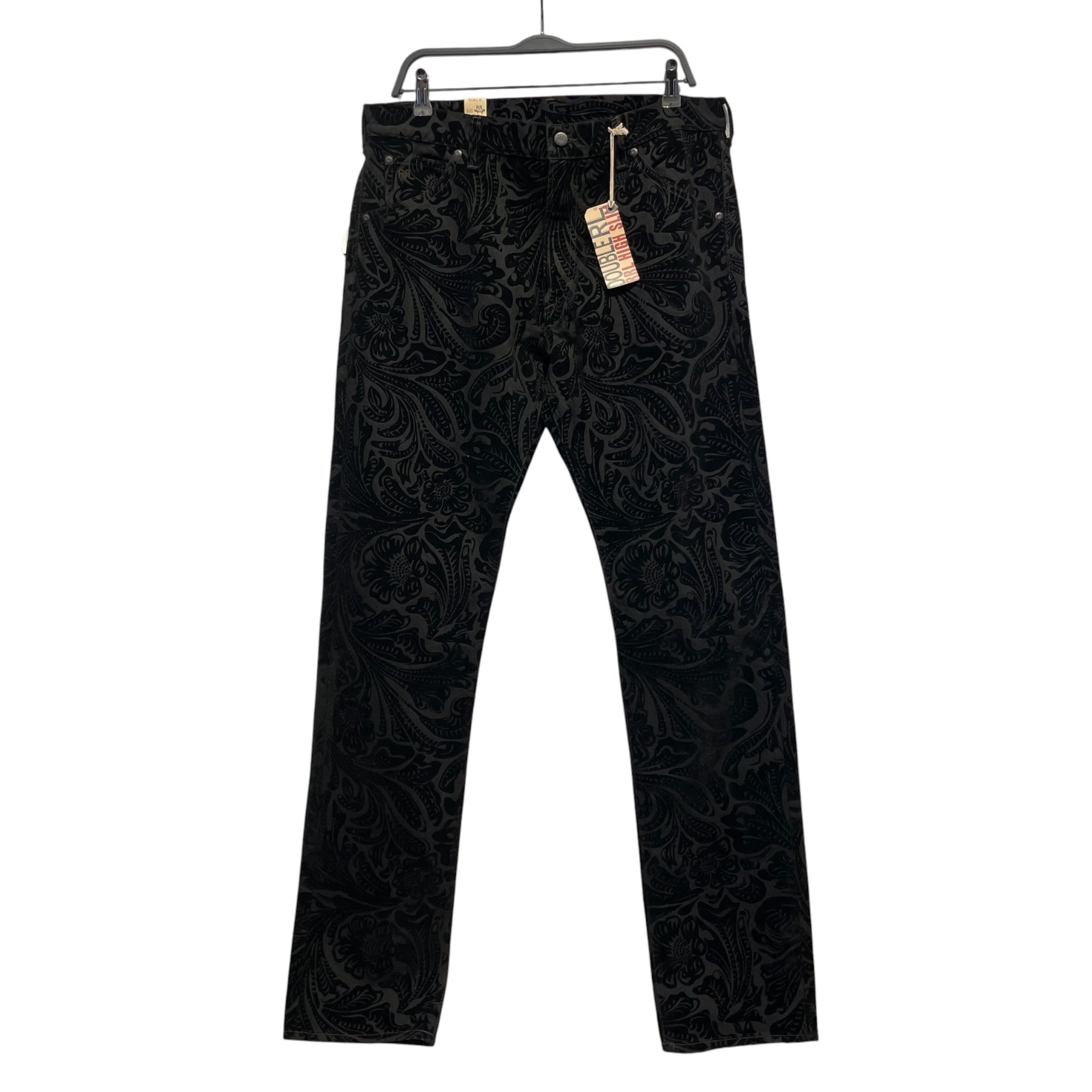 RRL/Skinny Pants/33/Cotton/BLK/All Over Print/velvet floral view 1