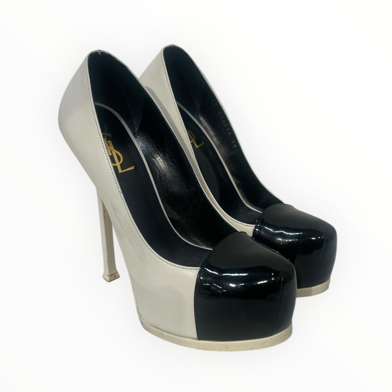 YVES SAINT LAURENT/Heels/US 7/Leather/WHT/