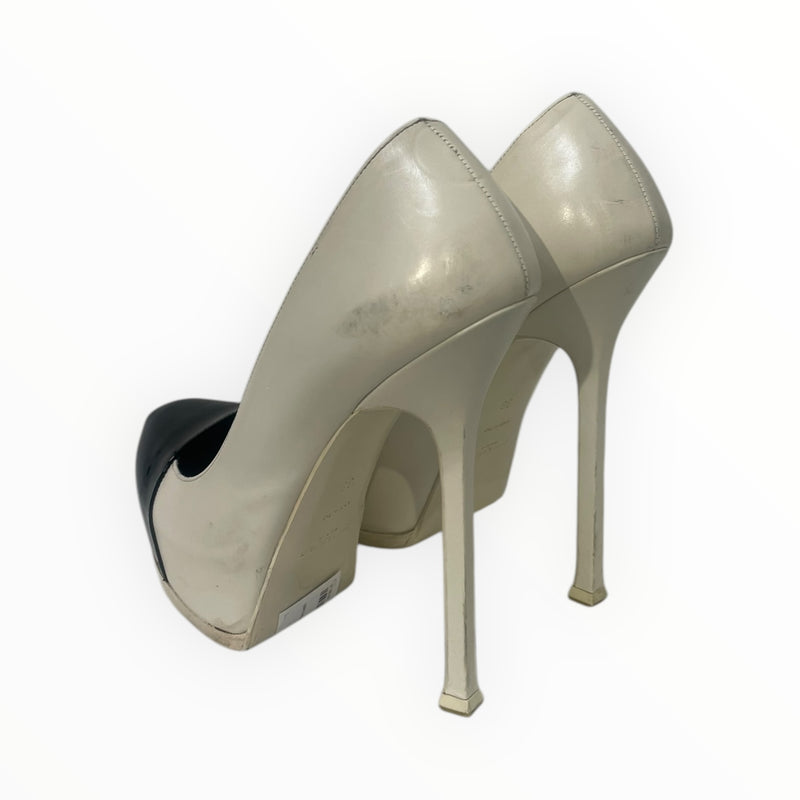 YVES SAINT LAURENT/Heels/US 7/Leather/WHT/