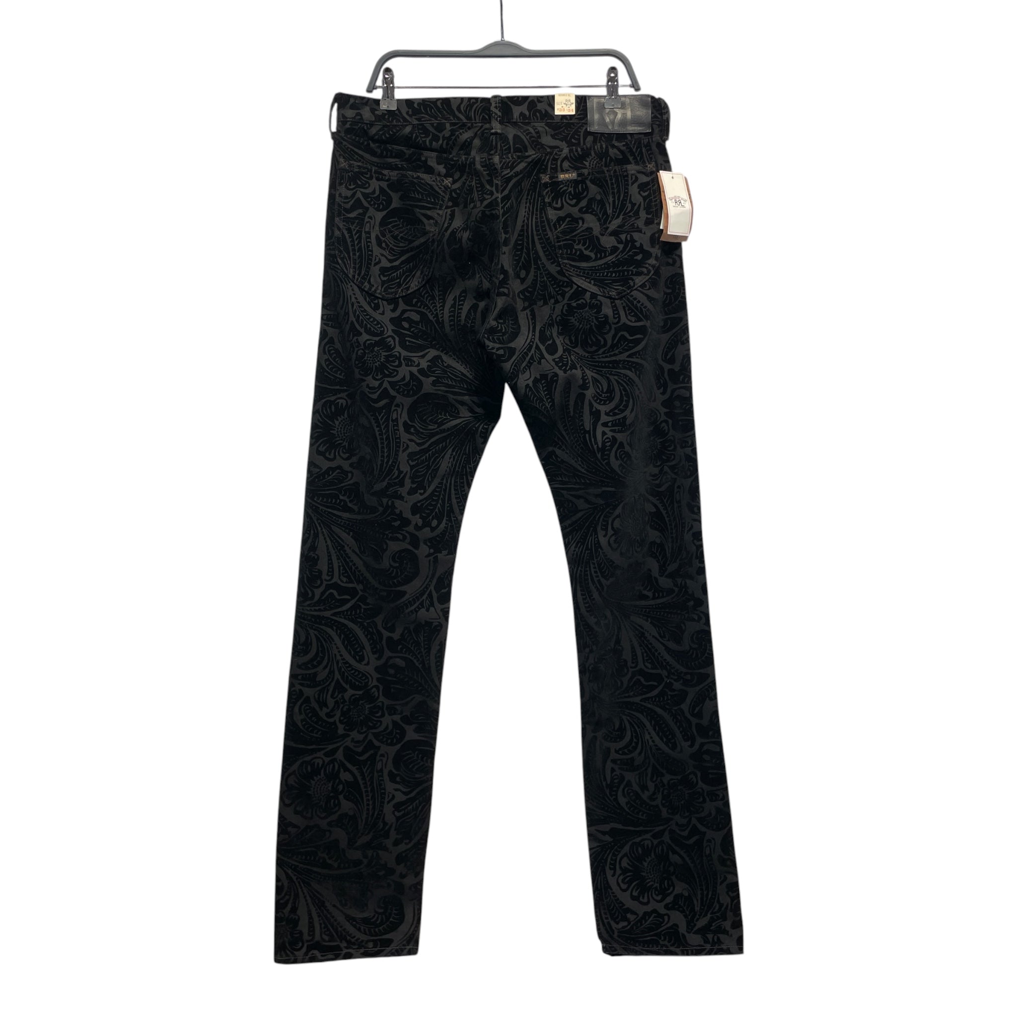 RRL/Skinny Pants/33/Cotton/BLK/All Over Print/velvet floral view 2