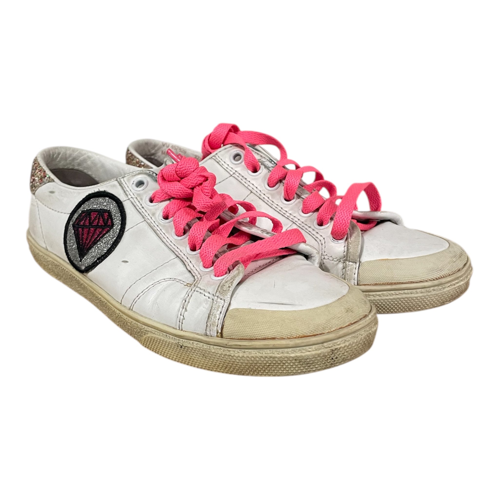 SAINT LAURENT/Low-Sneakers/EU 37.5/Leather/WHT/SL37 Diamond Patch view 1