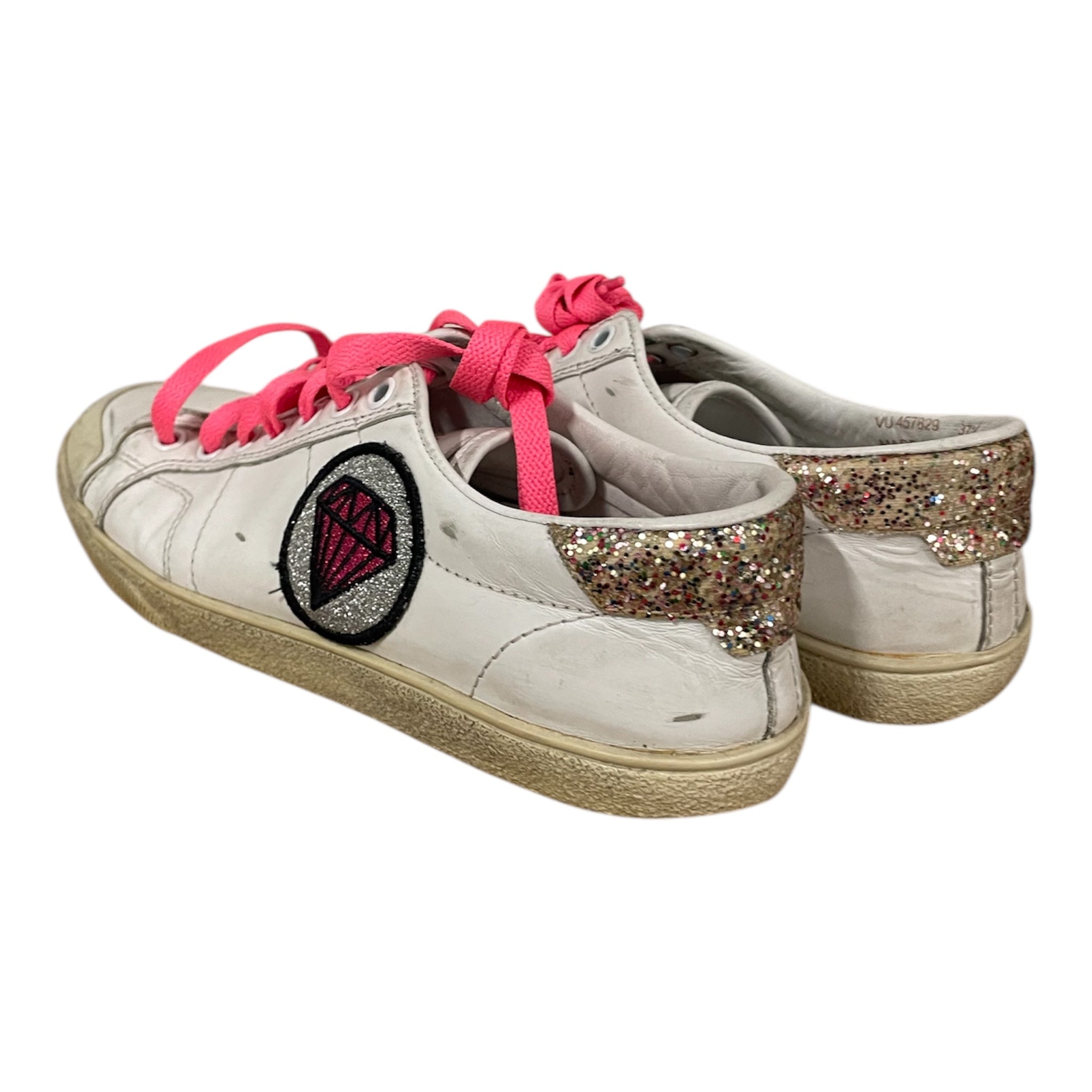 SAINT LAURENT/Low-Sneakers/EU 37.5/Leather/WHT/SL37 Diamond Patch view 2