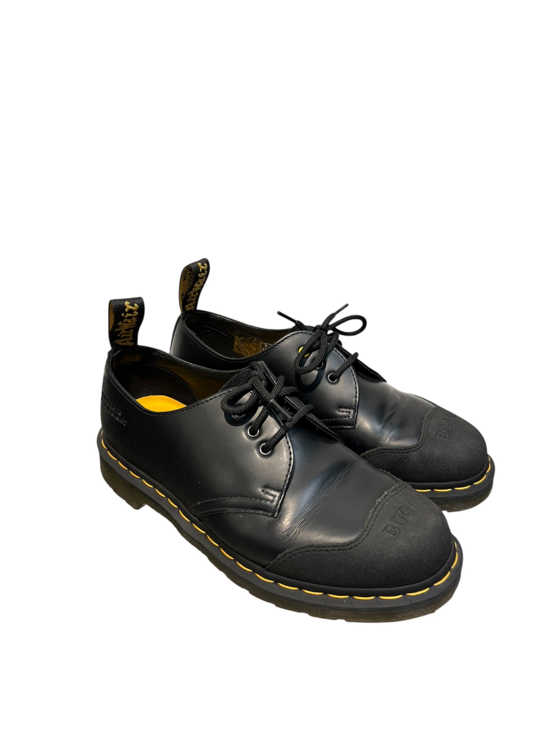Dr.Martens/BODEGA/Low-Sneakers/US 8/Leather/BLK/'BDGA' on toebox in diff mat view 1