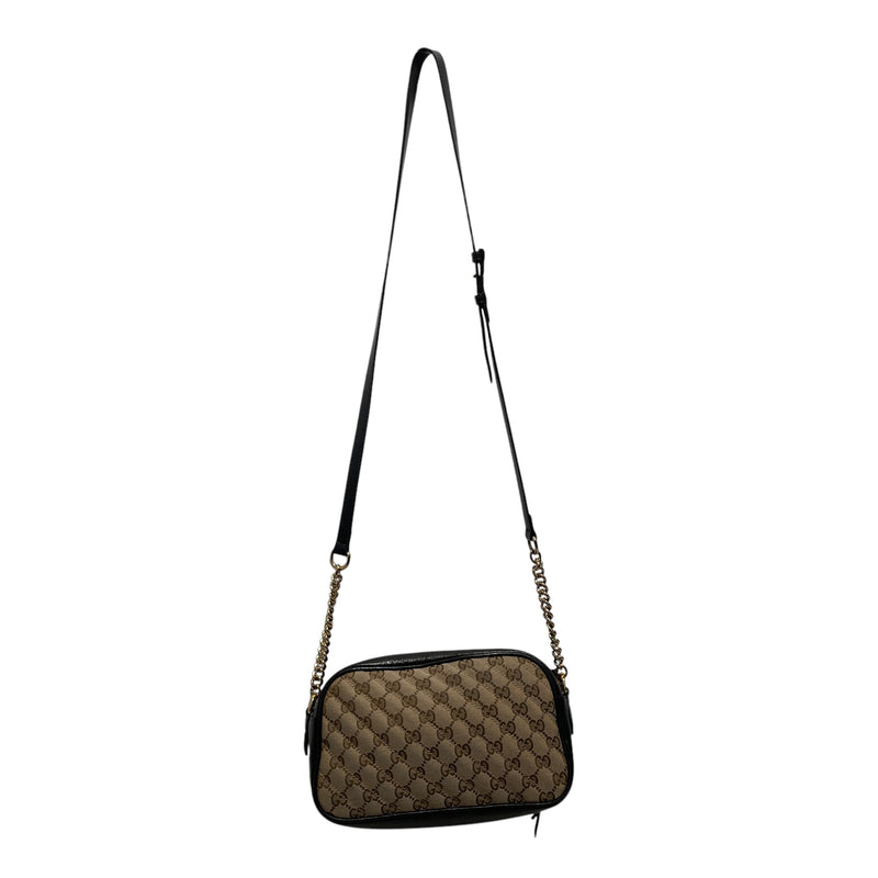 GUCCI/Cross Body Bag/Monogram/Leather/BLK/GG Marmont