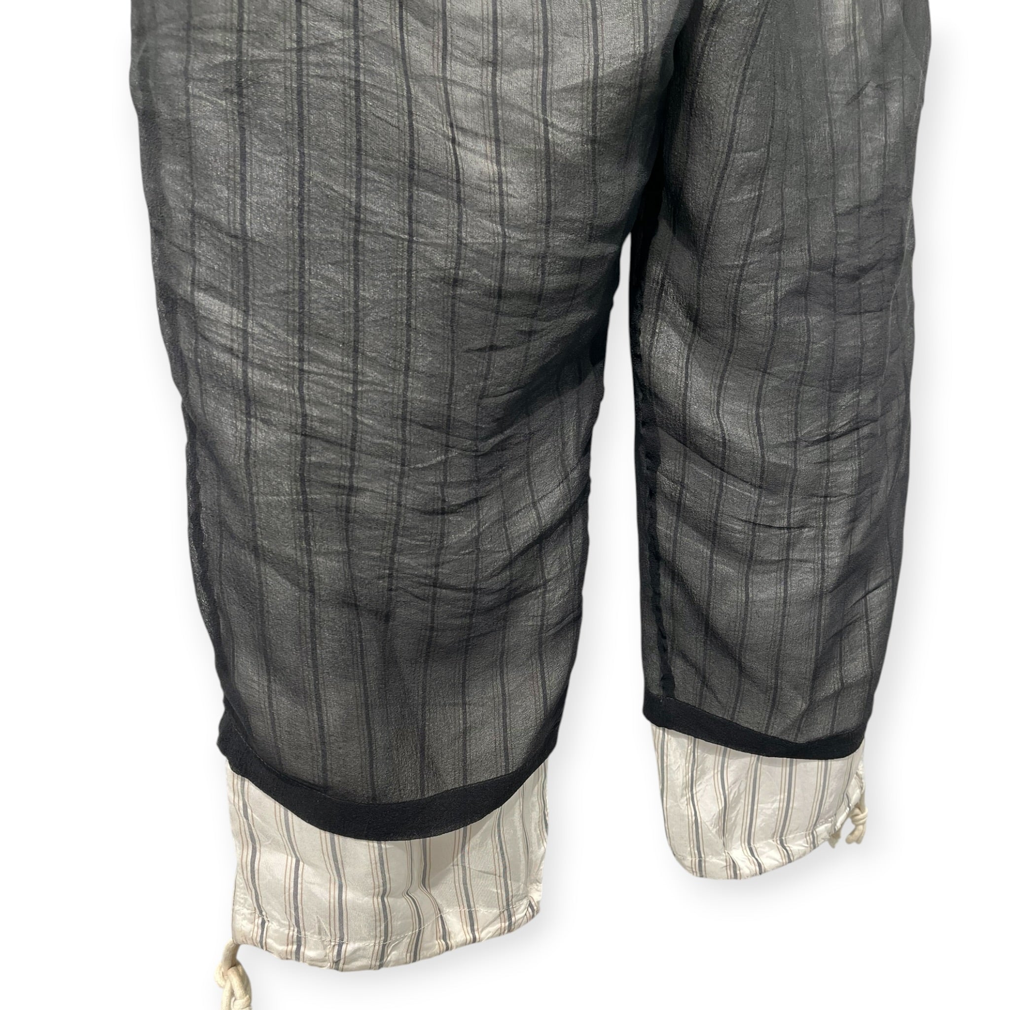 Maison Margiela/Pants/44/BLK/Stripe/STRIPED SILK DRAWSTRING PANTS view 5