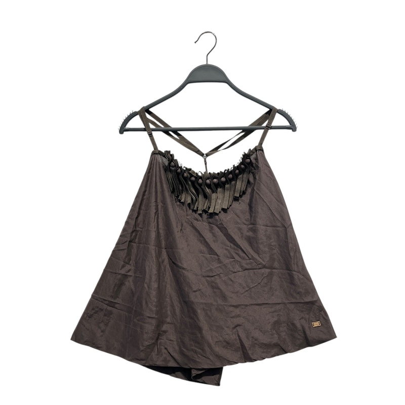 MISS SIXTY/Camisole/S/Cotton/BRW/beads ribons front