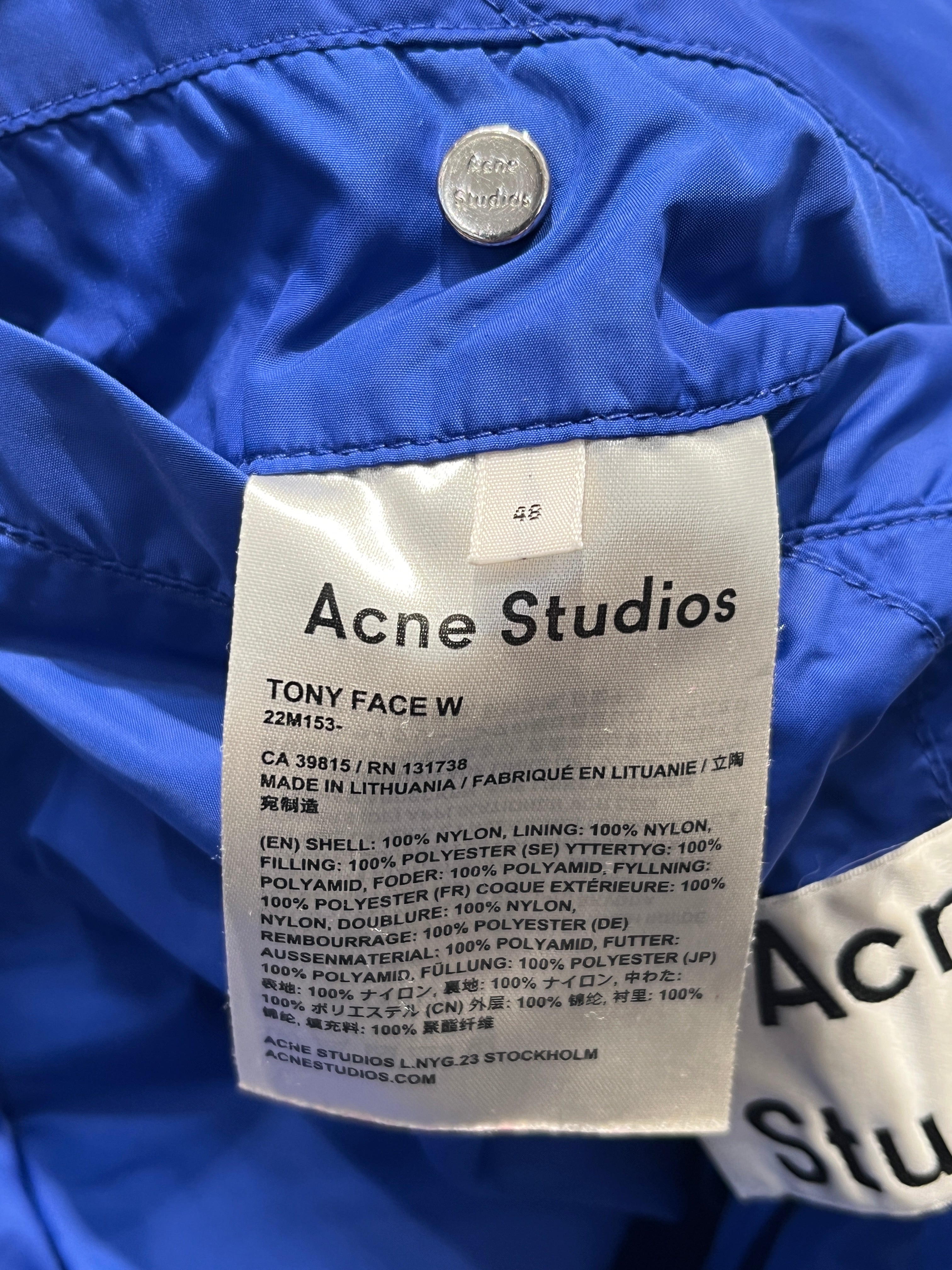 Acne Studios/Windbreaker/48/Polyester/BLU/Single Breasted/ view 4