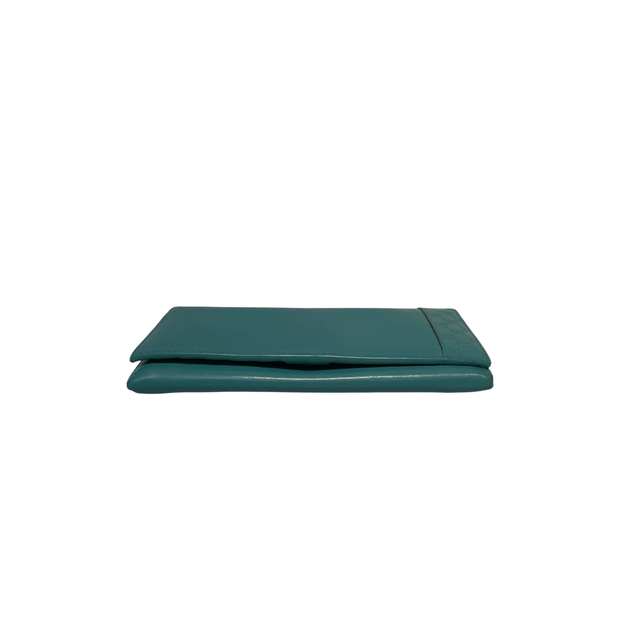 GUCCI/Bifold Wallet/Leather/BLU/MICROGUCCISSIMA TEAL BIFOLD view 3