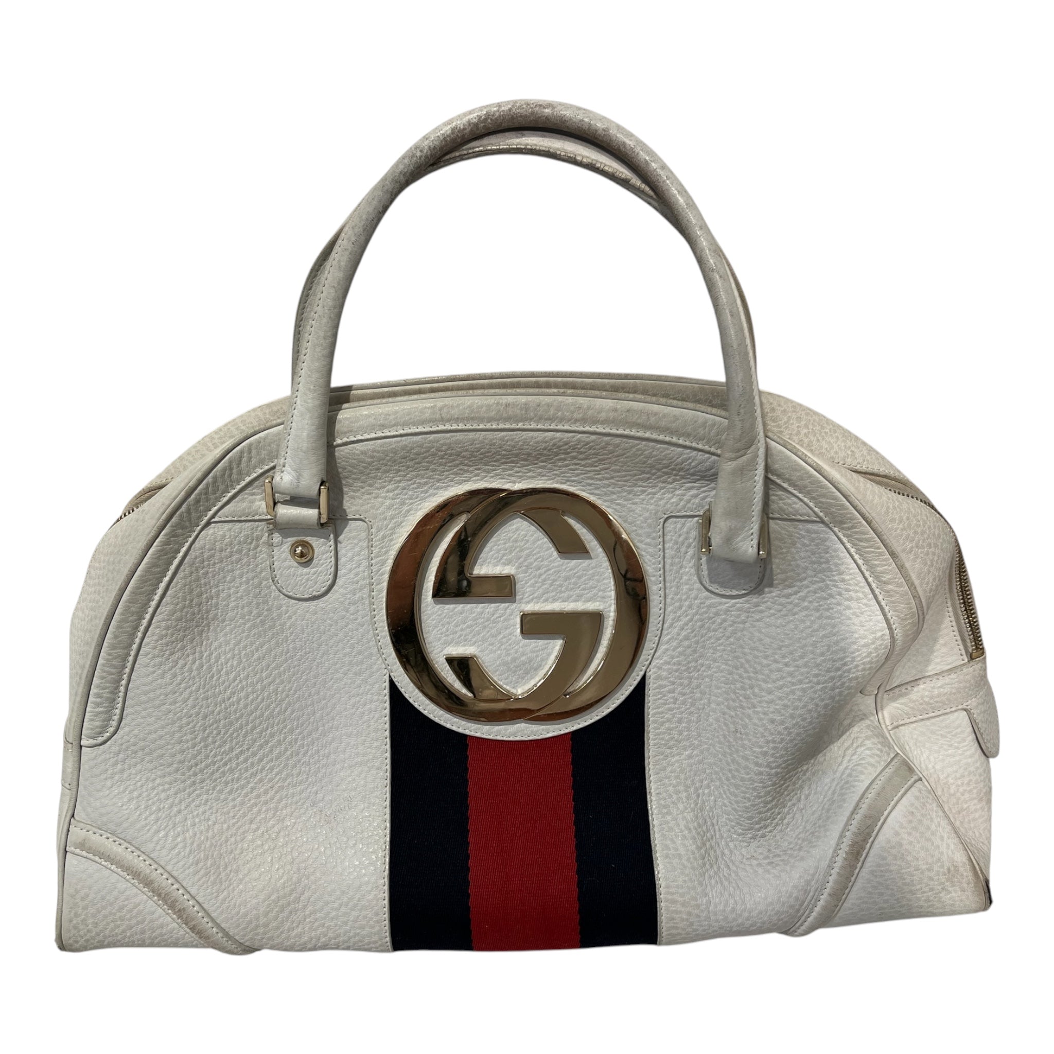 GUCCI/Hand Bag/Leather/WHT/13103002046 blondie bowler bag view 1