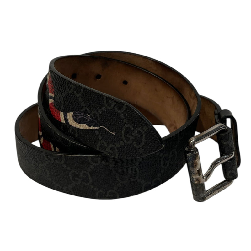 GUCCI/Belt/Monogram/Leather/BLK/Supreme Kingsnake Belt