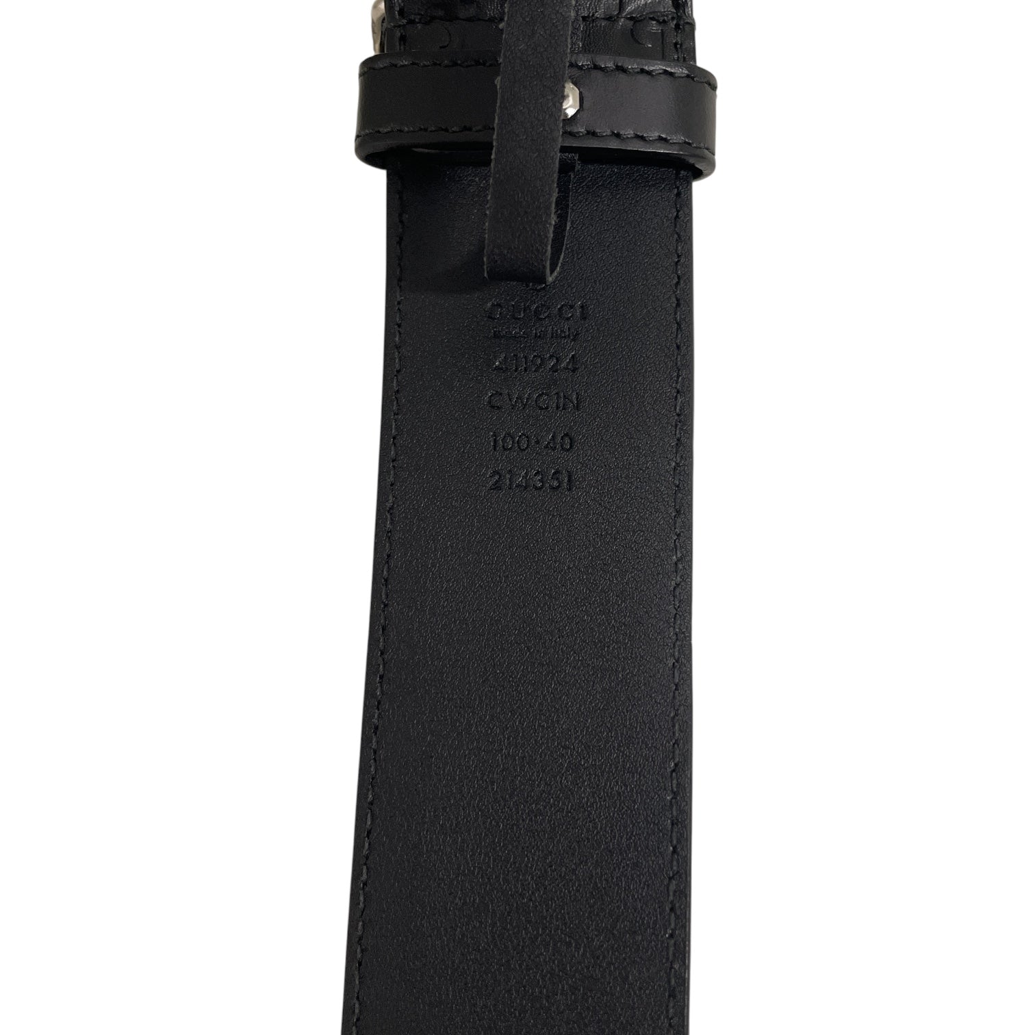 GUCCI/Belt/Monogram/Leather/BLK/M's/GUCCISIMA/ SLV GG/ 100/40 view 3