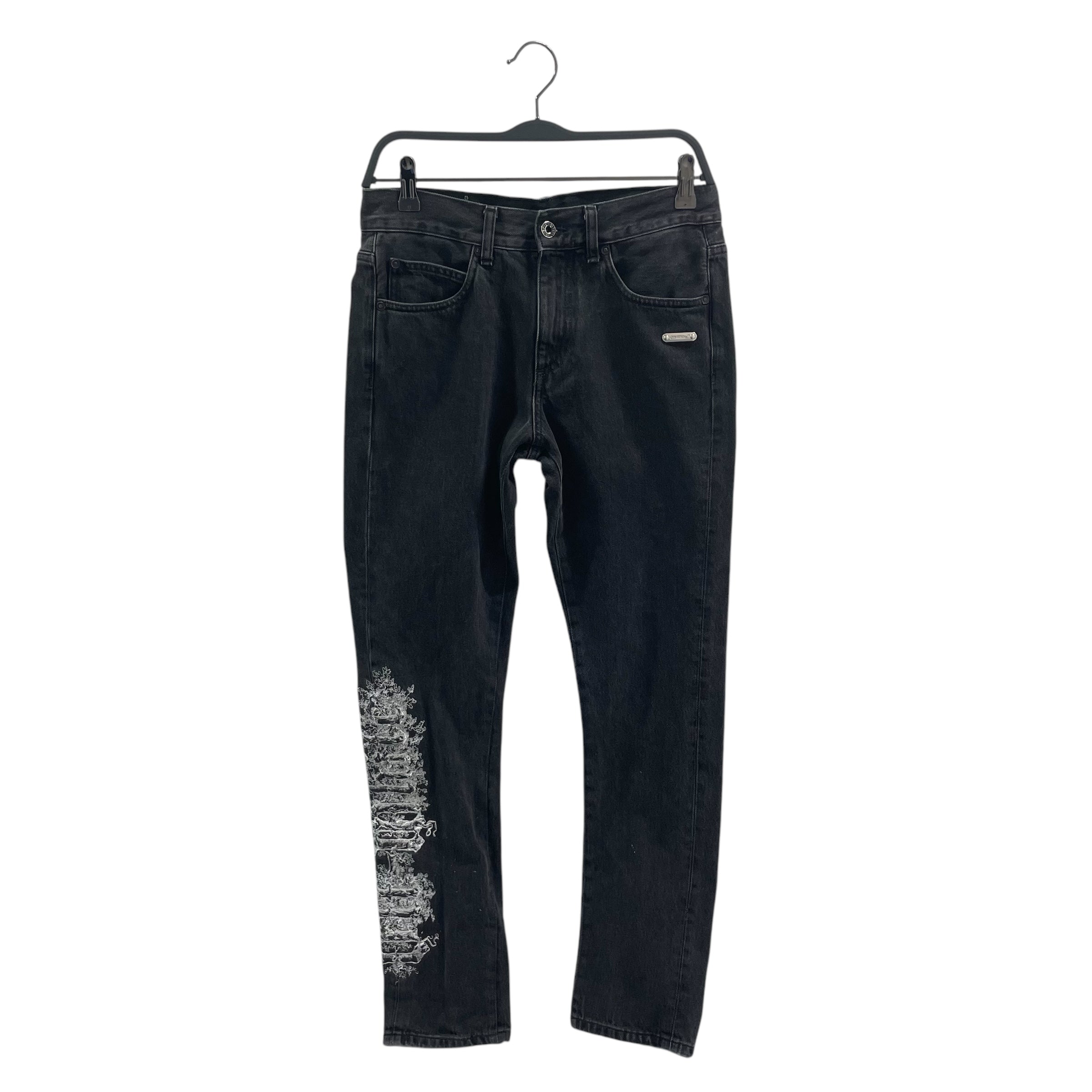 OFF-WHITE/Pants/29/Denim/GRY/SILVER LOGO/EMBRD/BLK LACE view 1