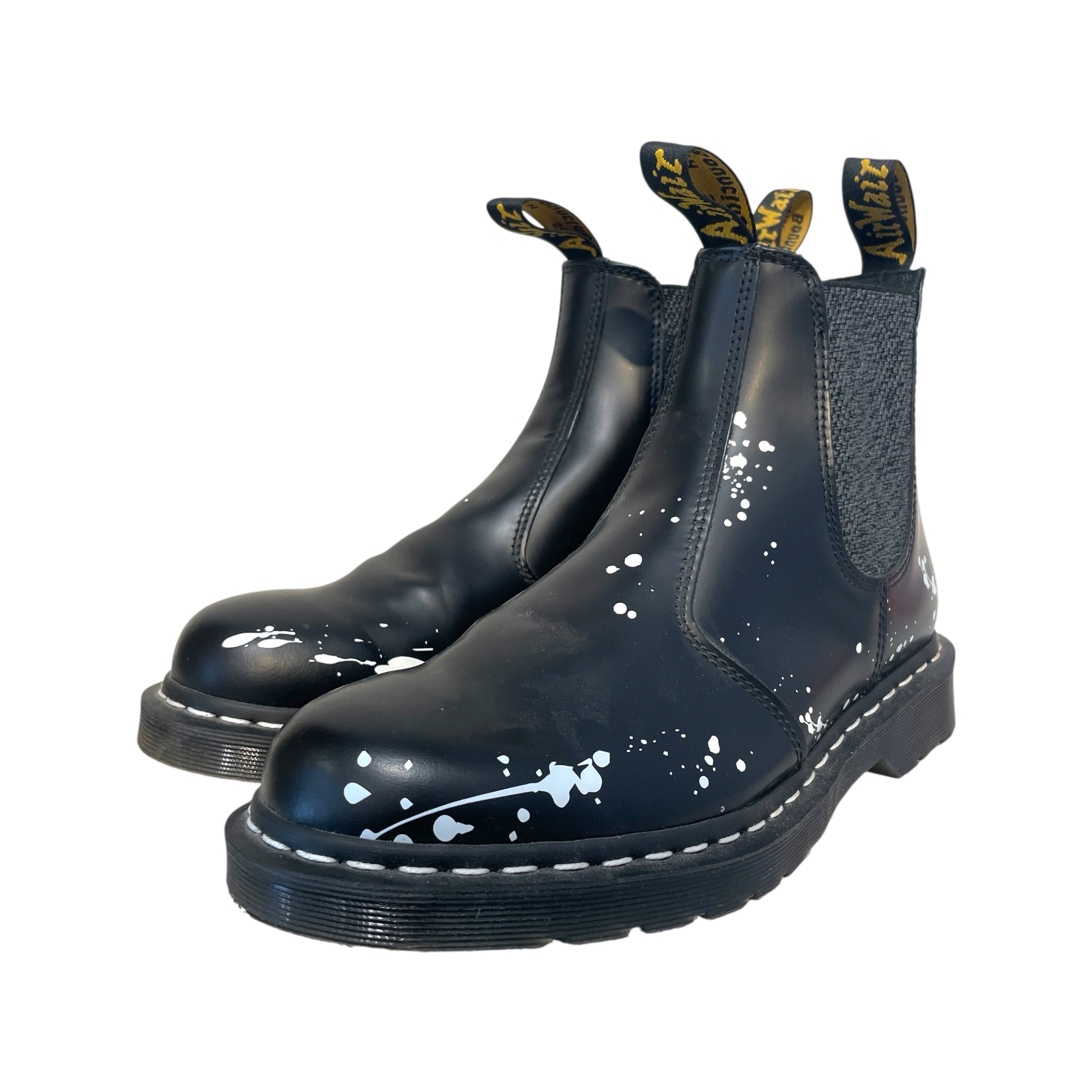 Dr.Martens/NEIGHBORHOOD/Chelsea Boots/US 9/All Over Print/Leather/BLK/Paint Splatter Boot view 4
