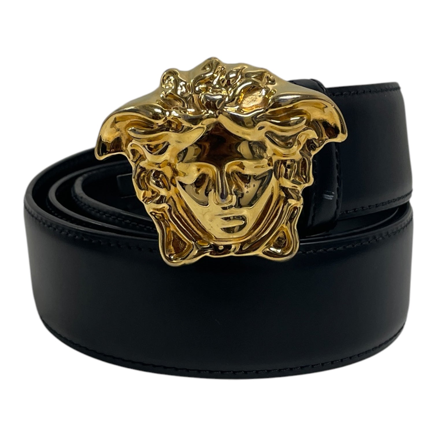 VERSACE/Belt/Leather/BLK/M's/GLD MEDUSA HEAD BUCKLE/105/42 view 1