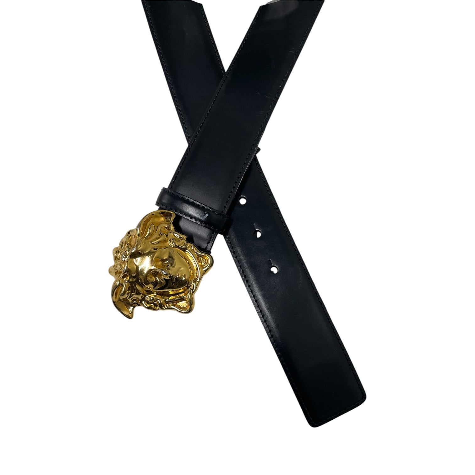 VERSACE/Belt/Leather/BLK/M's/GLD MEDUSA HEAD BUCKLE/105/42 view 2