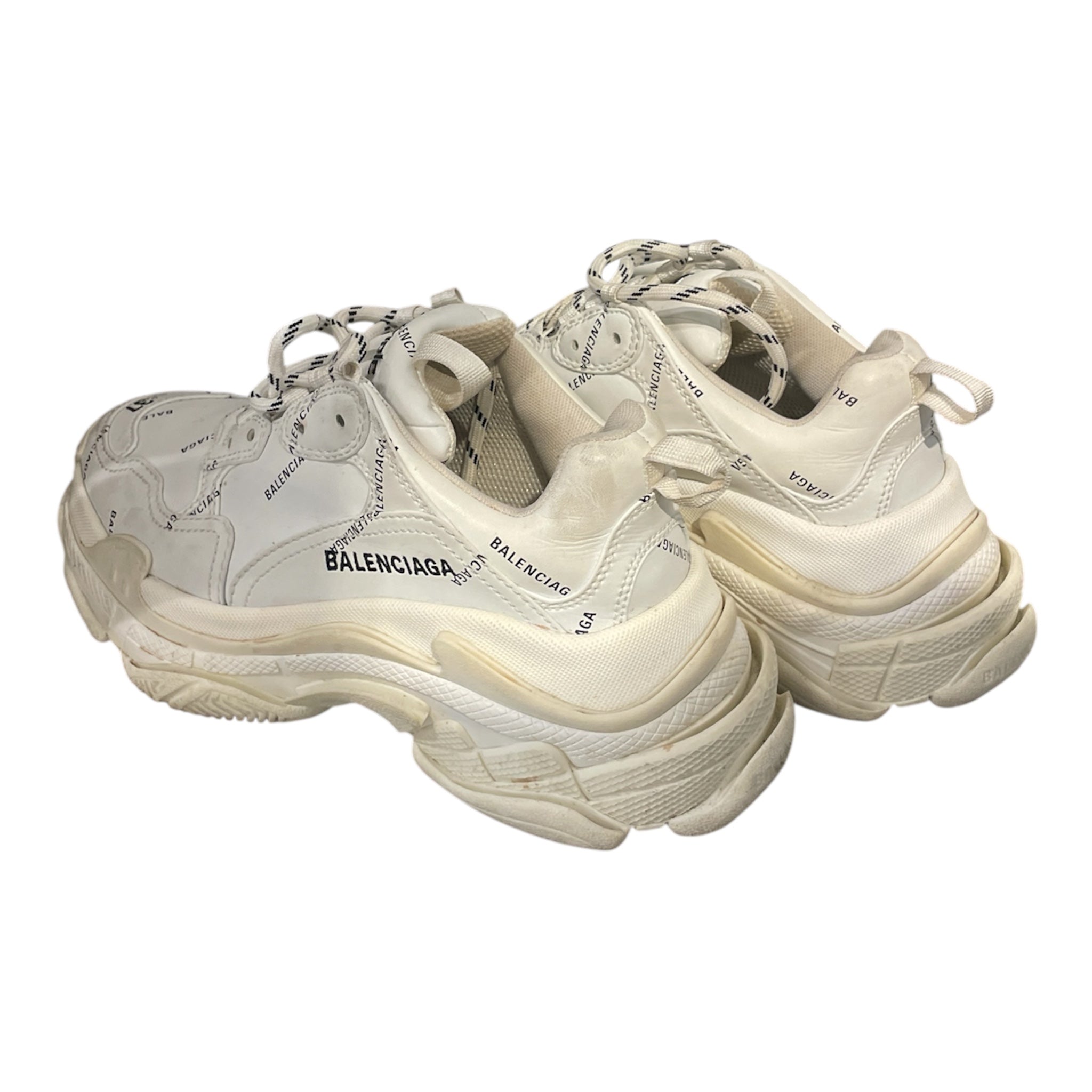 BALENCIAGA/Low-Sneakers/US 7/Leather/WHT/all over print view 2