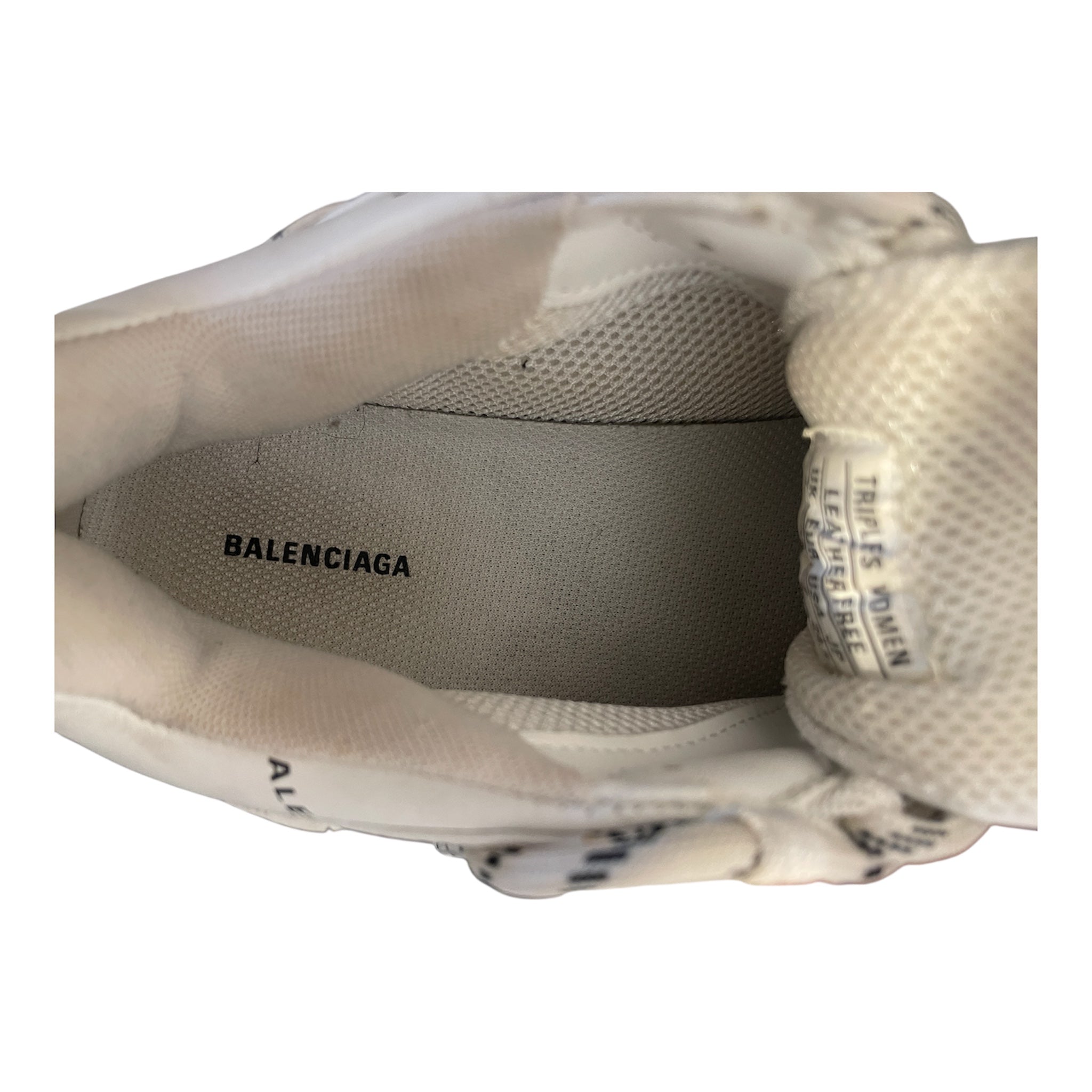BALENCIAGA/Low-Sneakers/US 7/Leather/WHT/all over print view 5