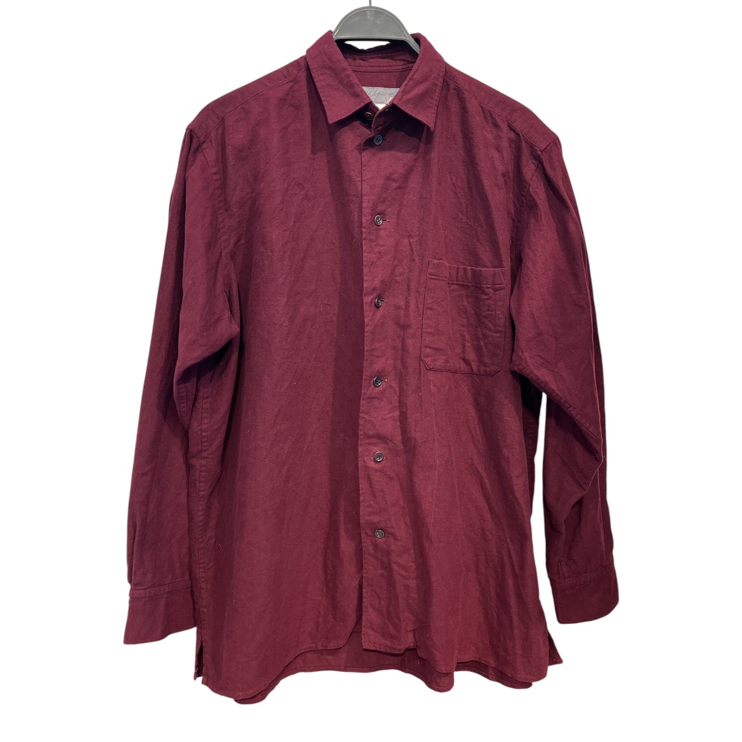 yohji yamamoto POUR HOMME/LS Shirt/3/Cotton/BRD/YOHJI BURGUNDY BUTTON UP view 1