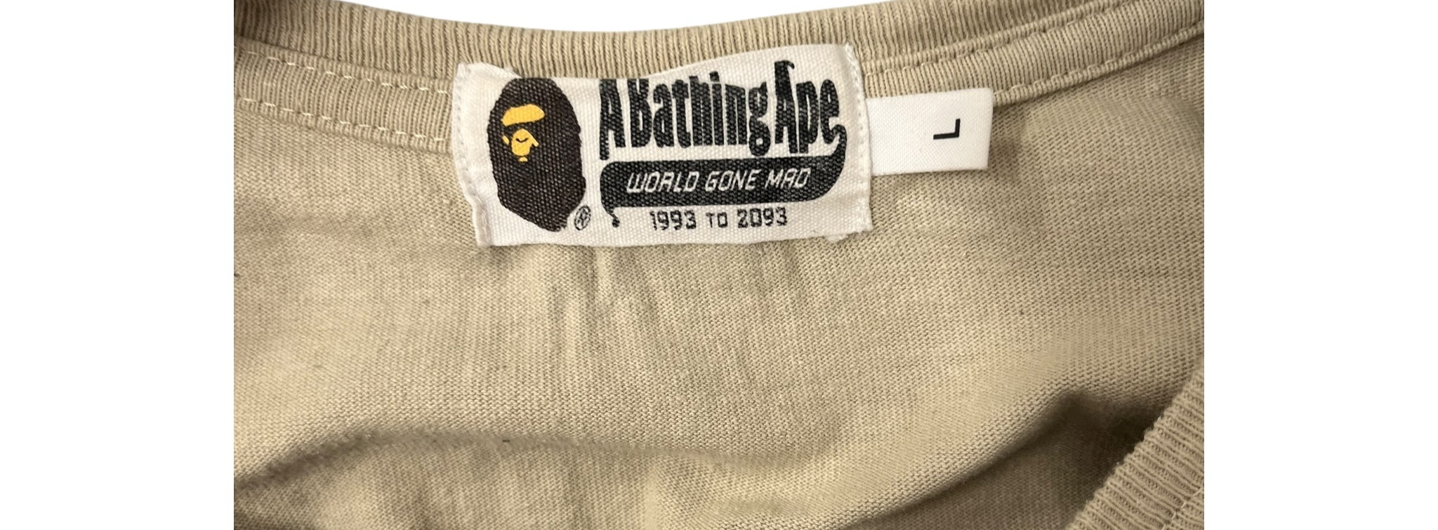A BATHING APE/LS T-Shirt/L/Cotton/CRM/GREEN POCKET view 4